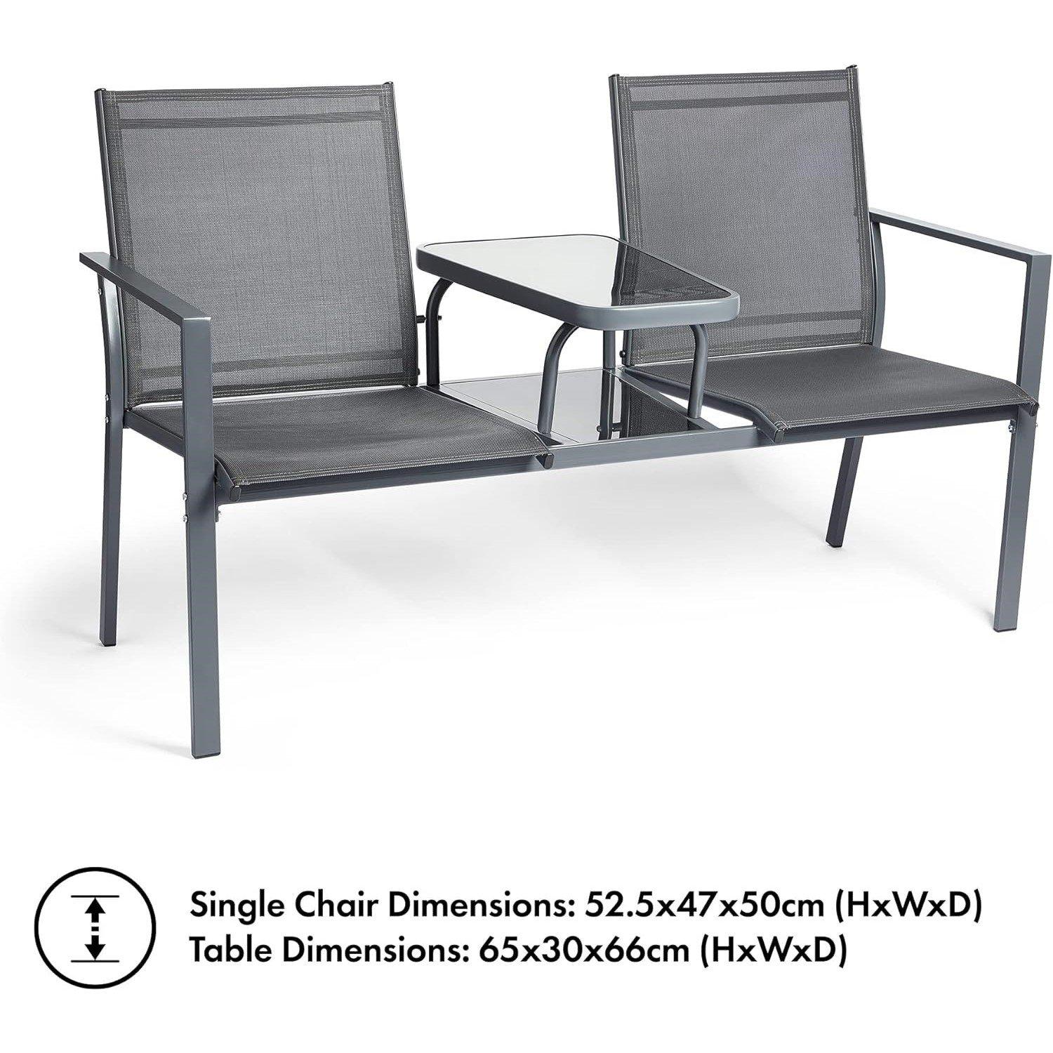 Grey - VonHaus - VonHaus Textoline Loveseat - 5