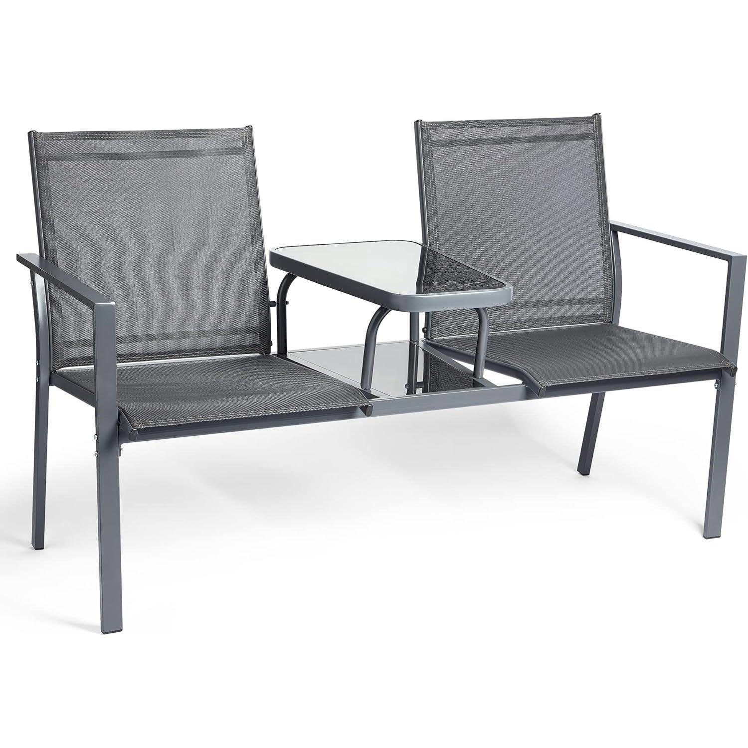 Grey - VonHaus - VonHaus Textoline Loveseat - 8