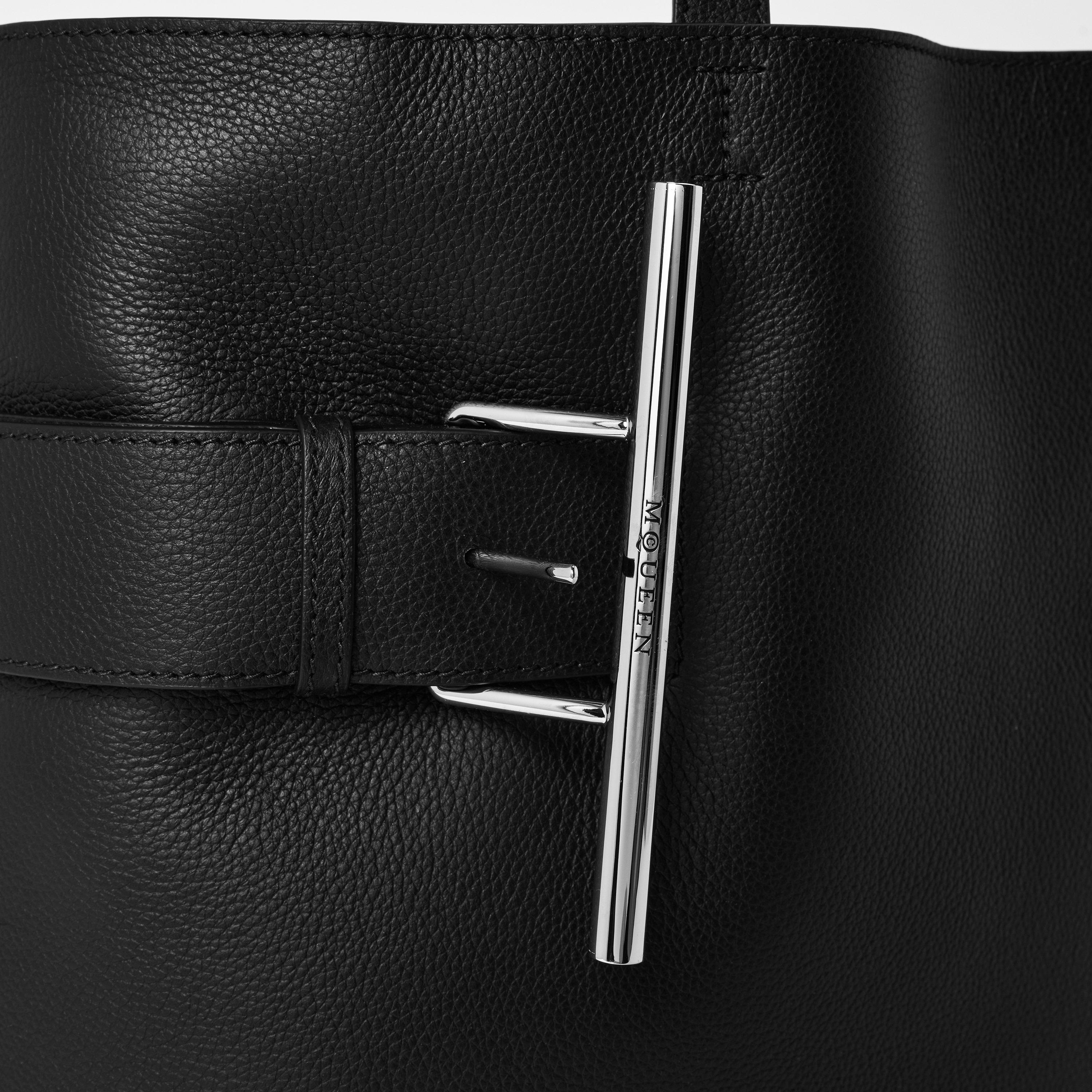 Black/Silver - Alexander McQueen - Women's T Bar Tote Bag - 4