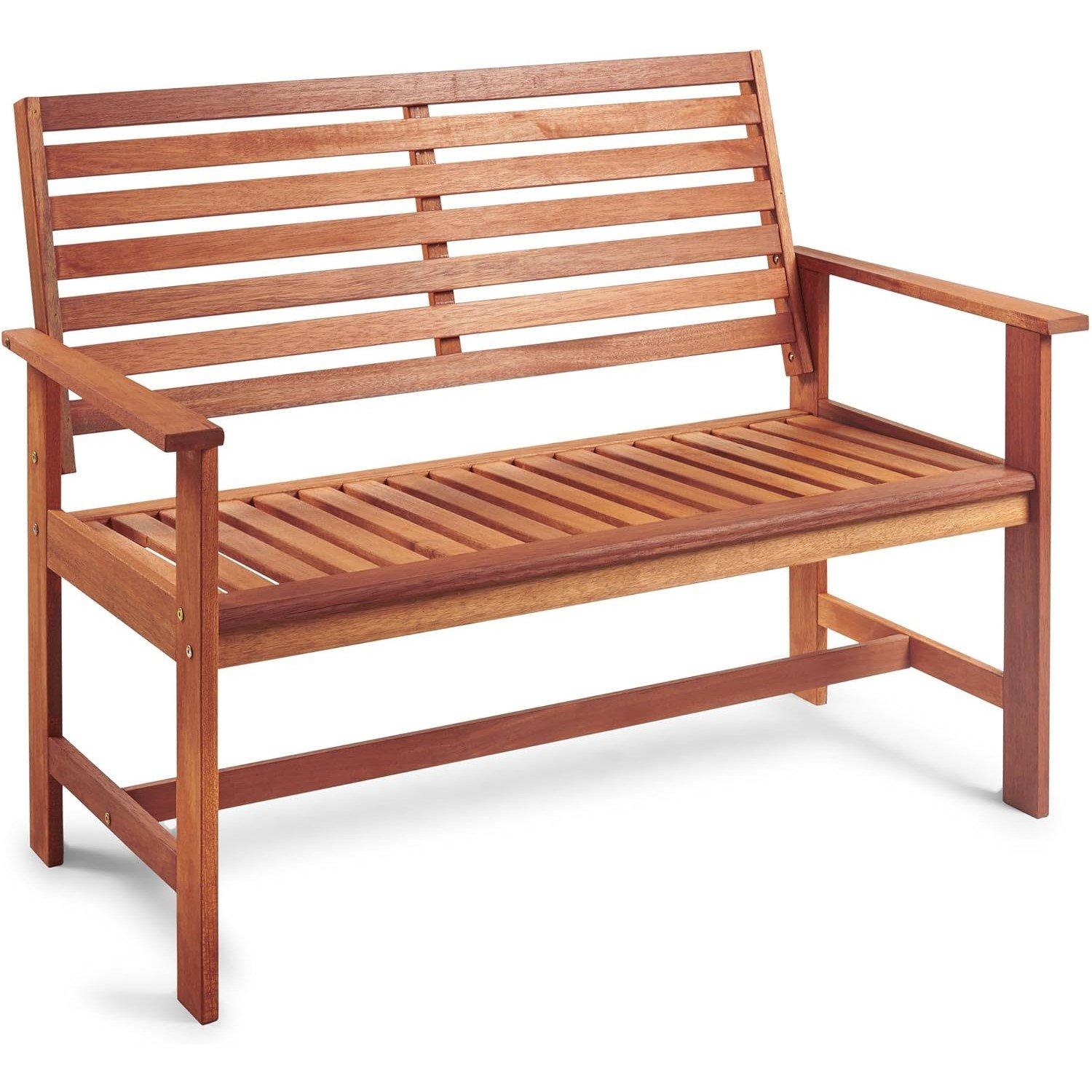 Brown - VonHaus - VonHaus 2 Seater Wooden Garden Bench - 1