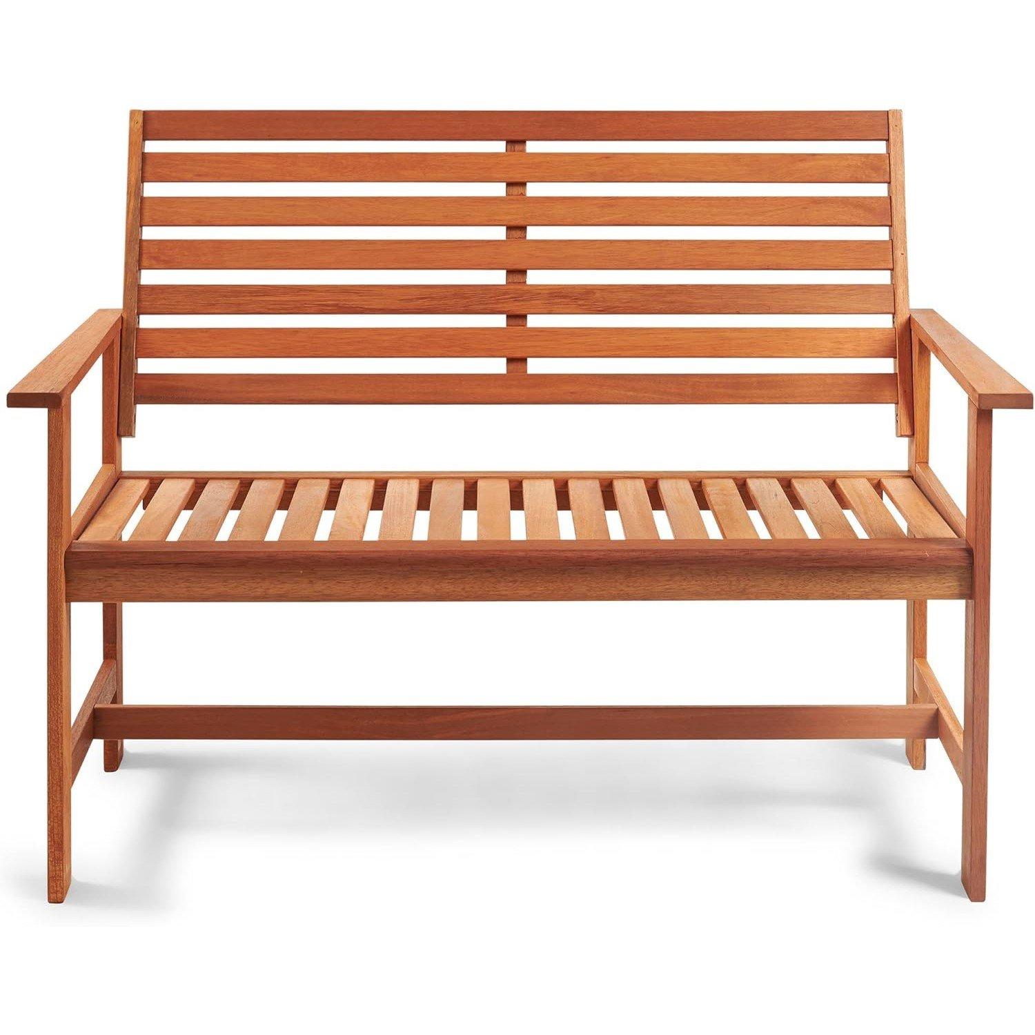 Brown - VonHaus - VonHaus 2 Seater Wooden Garden Bench - 5