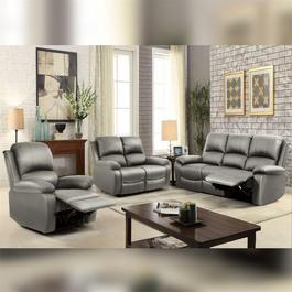 Comfy Living Manual Reclining Leather Sofa Set