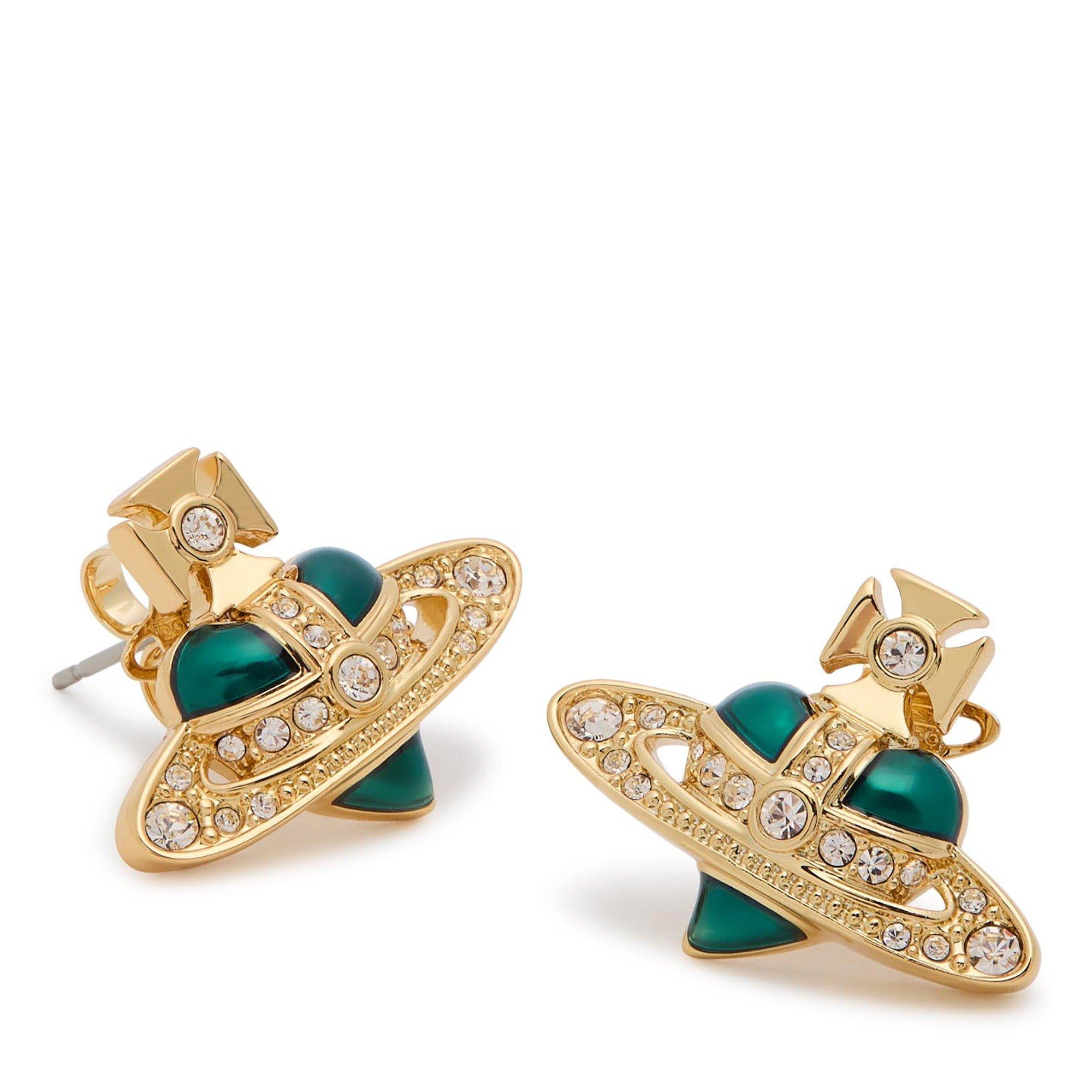 GREEN AND OTHER - Vivienne Westwood - New Diamante Heart Earrings - 2