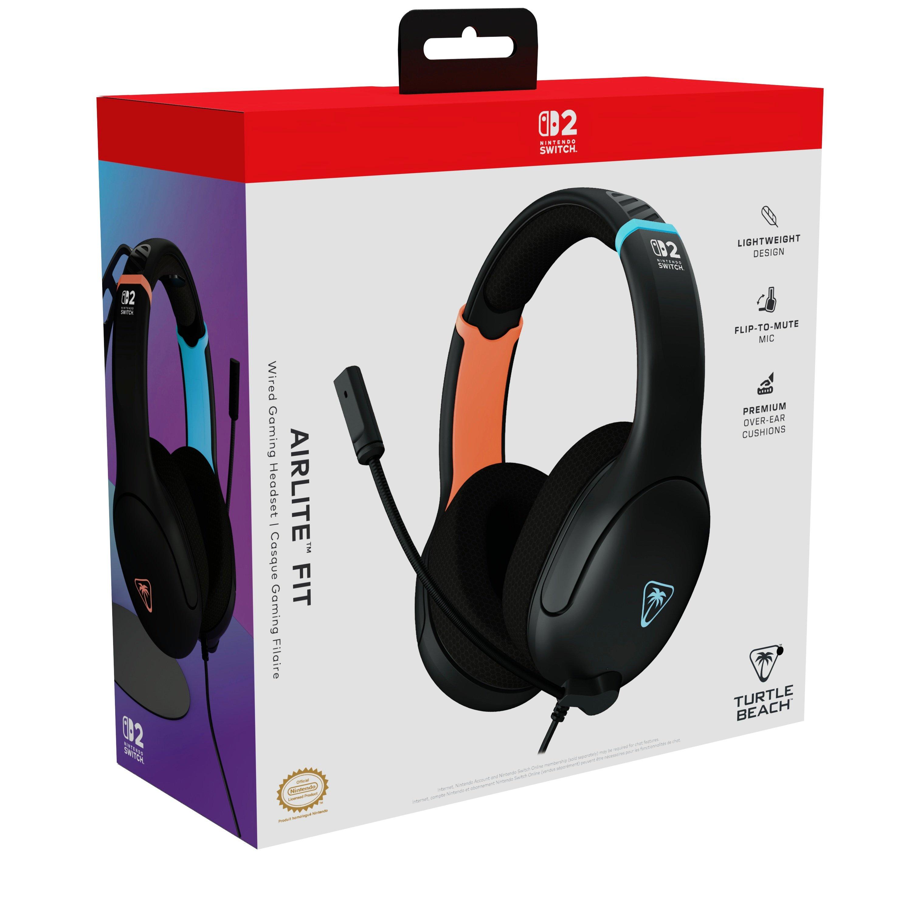 Charcoal Black - Turtle Beach - NS2 Turtle Beach® Airlite™ Fit Wired Gaming Headset – Charcoal Black for Nintendo Switch™ 2 - 1