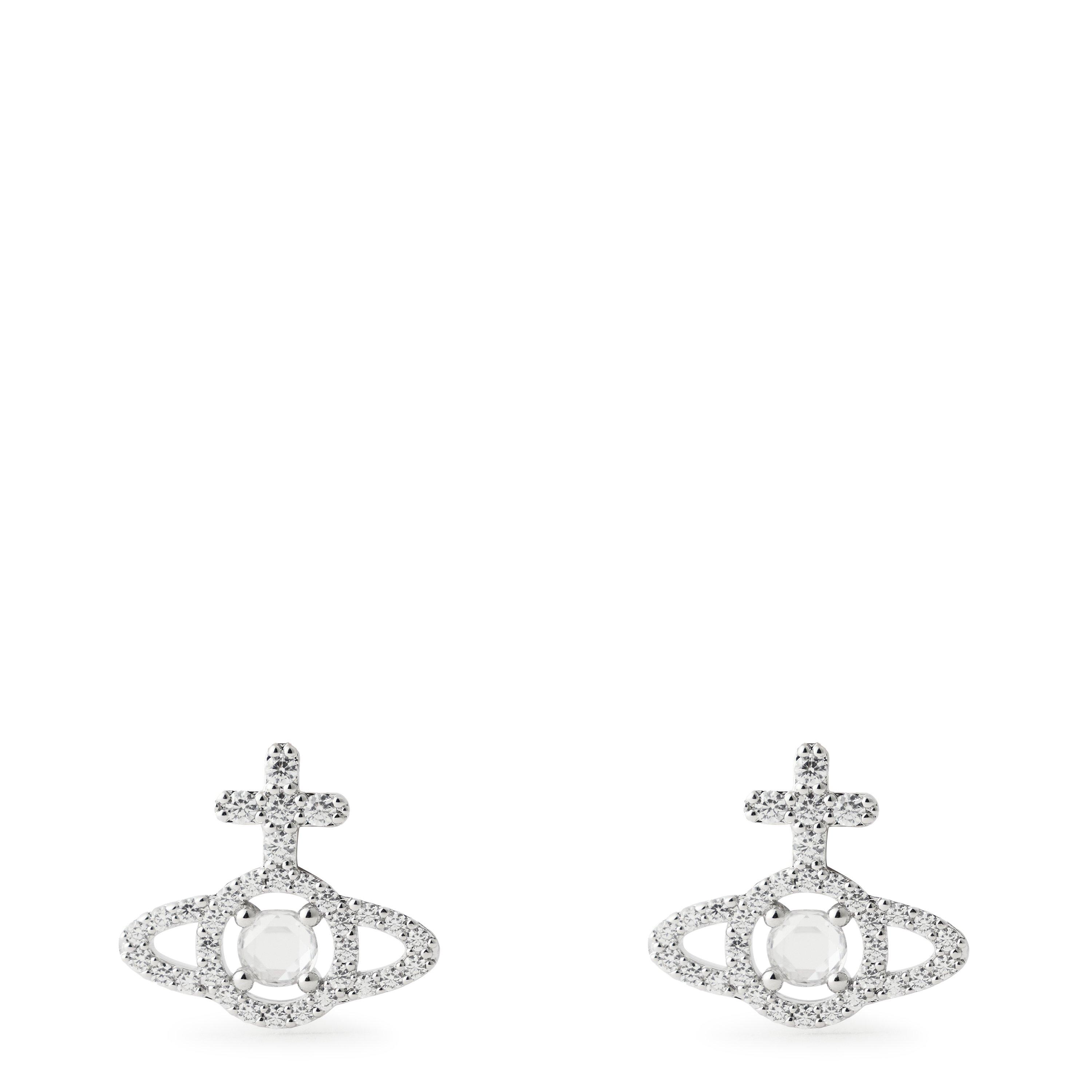 Vivienne Westwood Women's Olympia Cubic Zirconia Stud Earrings - PLATINUM/WHITE