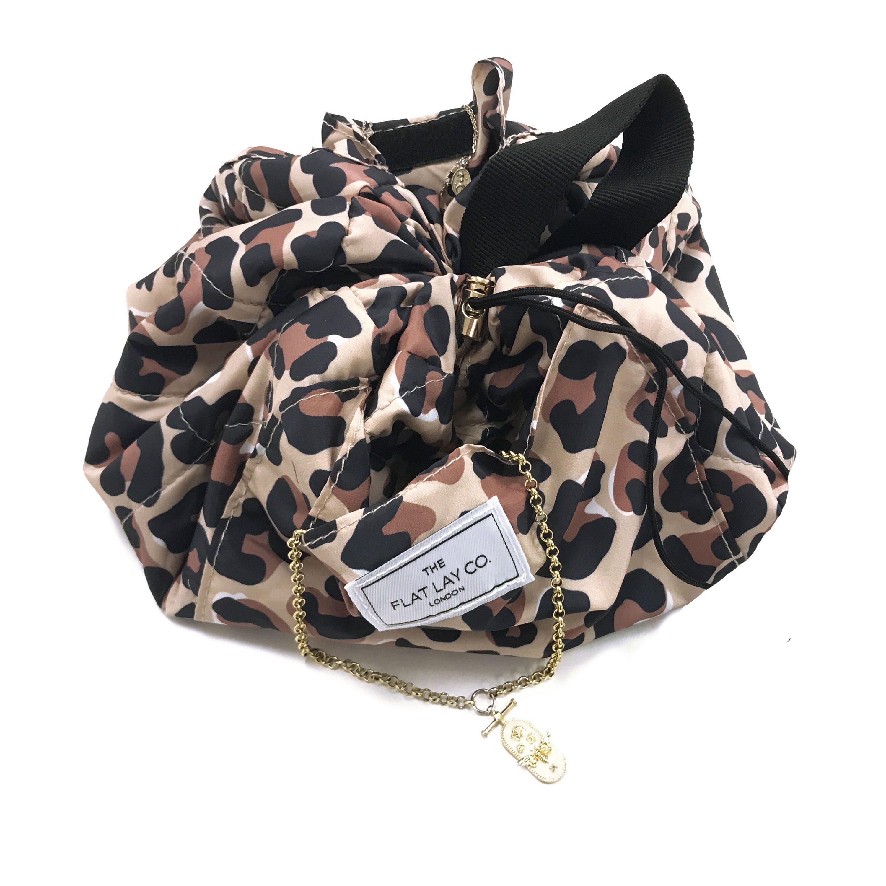 Leopard Print - The Flat Lay Co. - Women's Open Drawstring Makeup Bag - 5