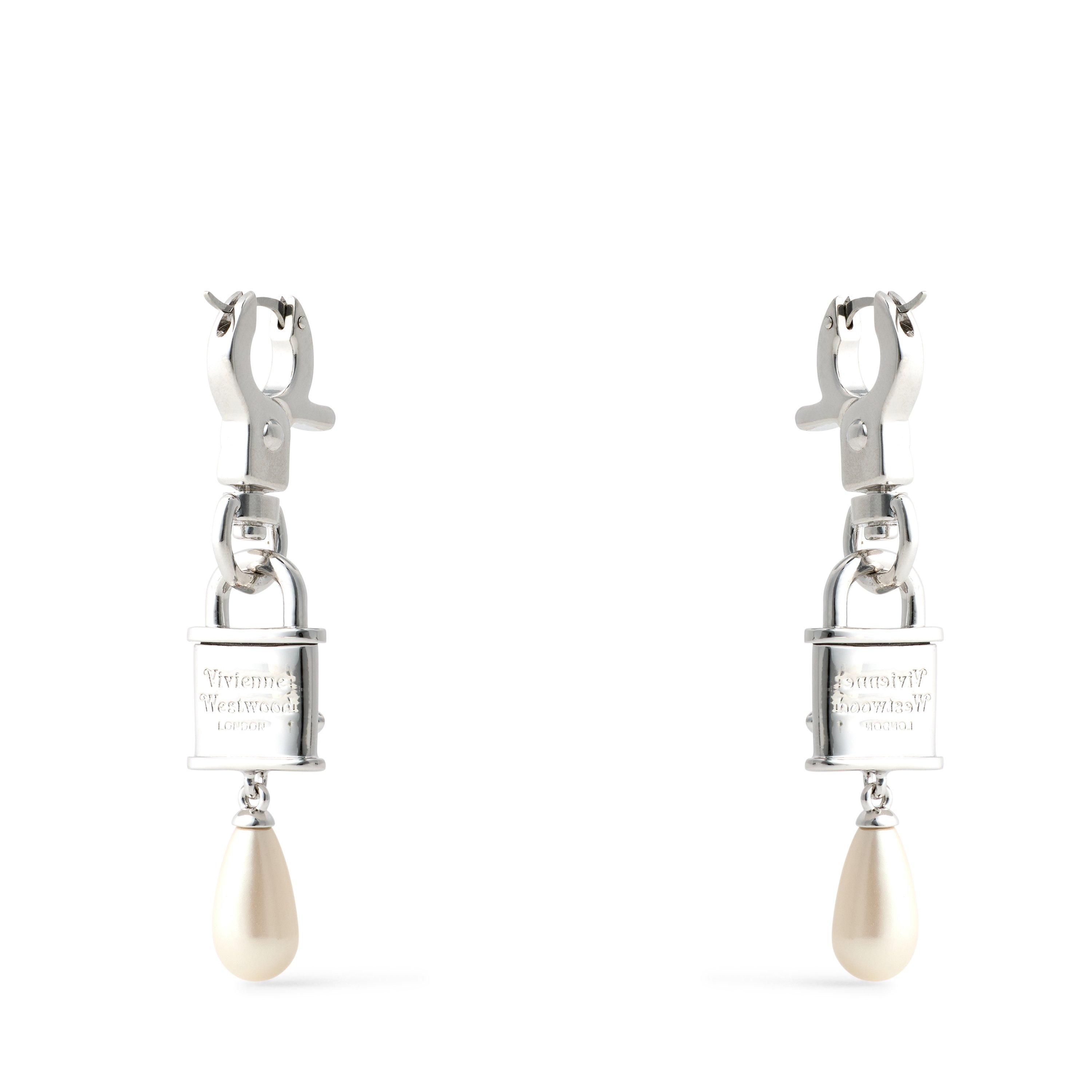 PLATINUM/PEARL - Vivienne Westwood - Women's Celestia Small Stud Earrings - 2