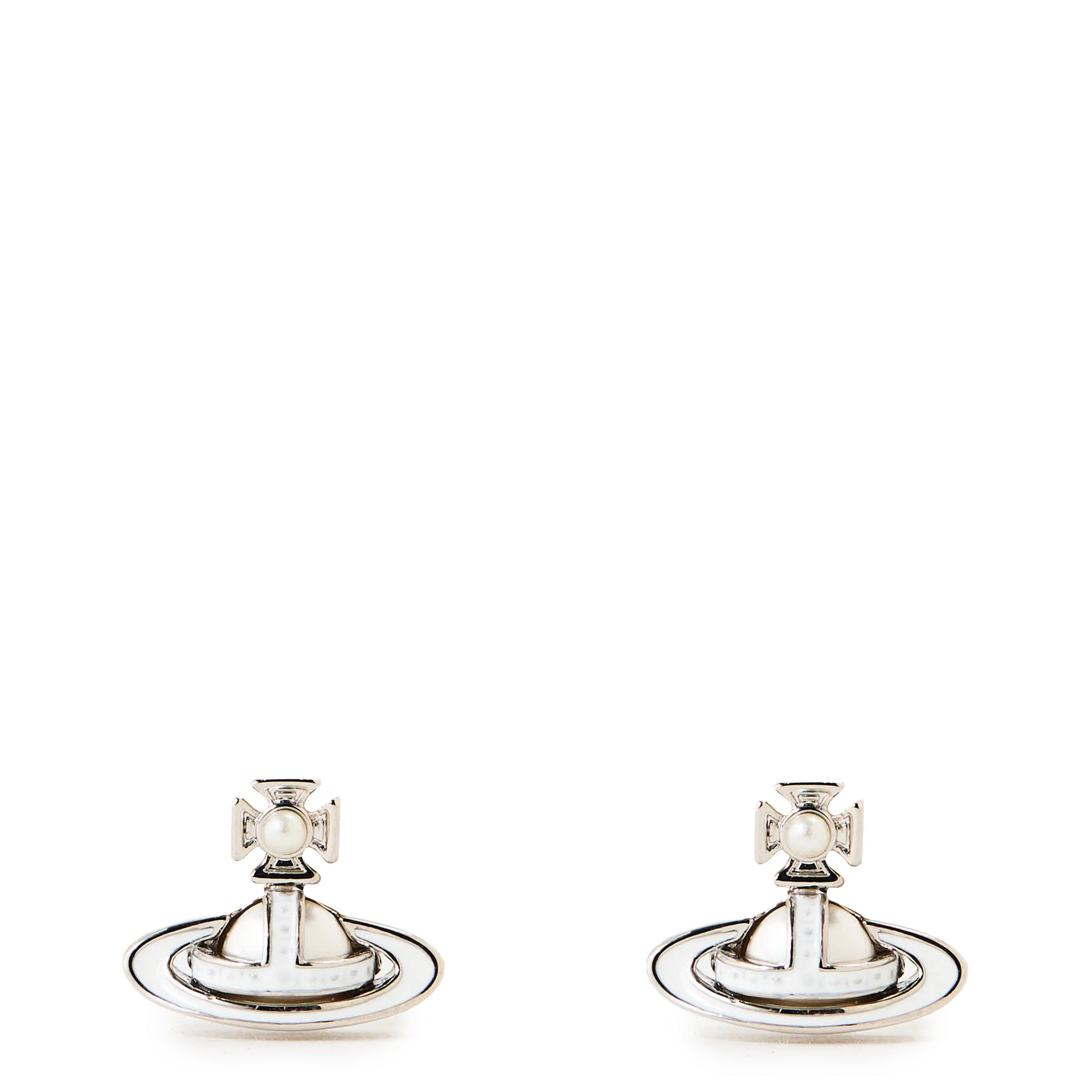 Vivienne Westwood Women's Simonetta Bas Relief Stud Earrings - PLATINUM/PEARL