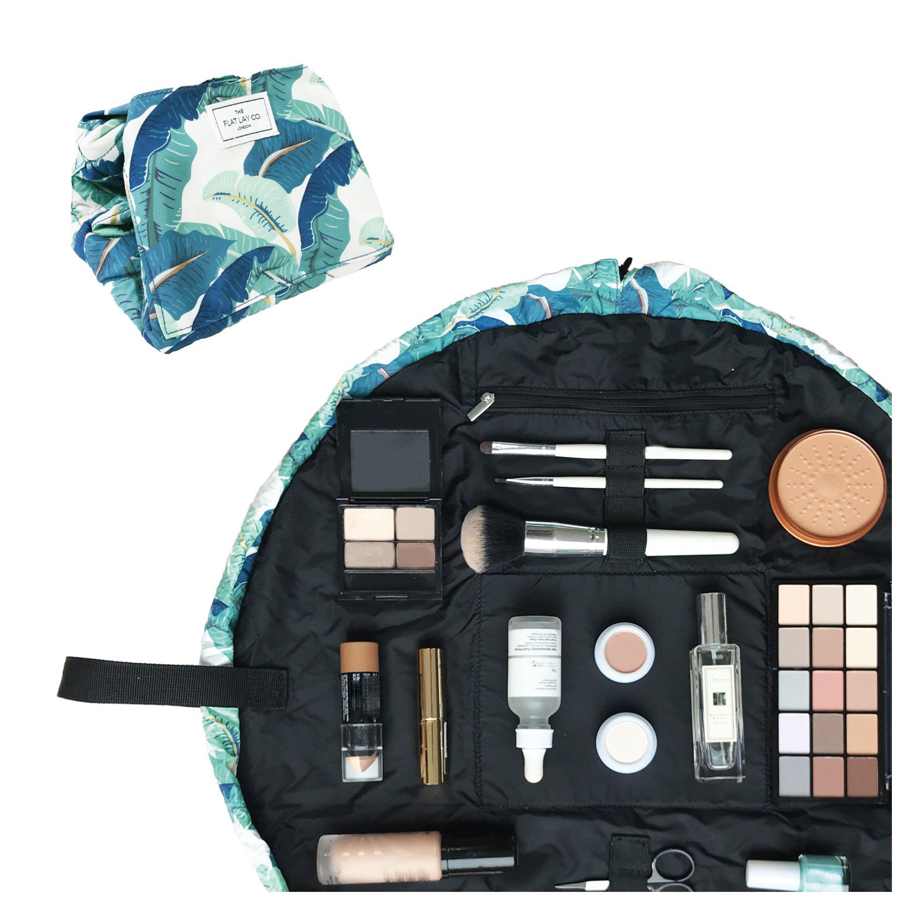 Green Tropical - The Flat Lay Co. - Women's Full-Size Drawstring Makeup Bag - 1