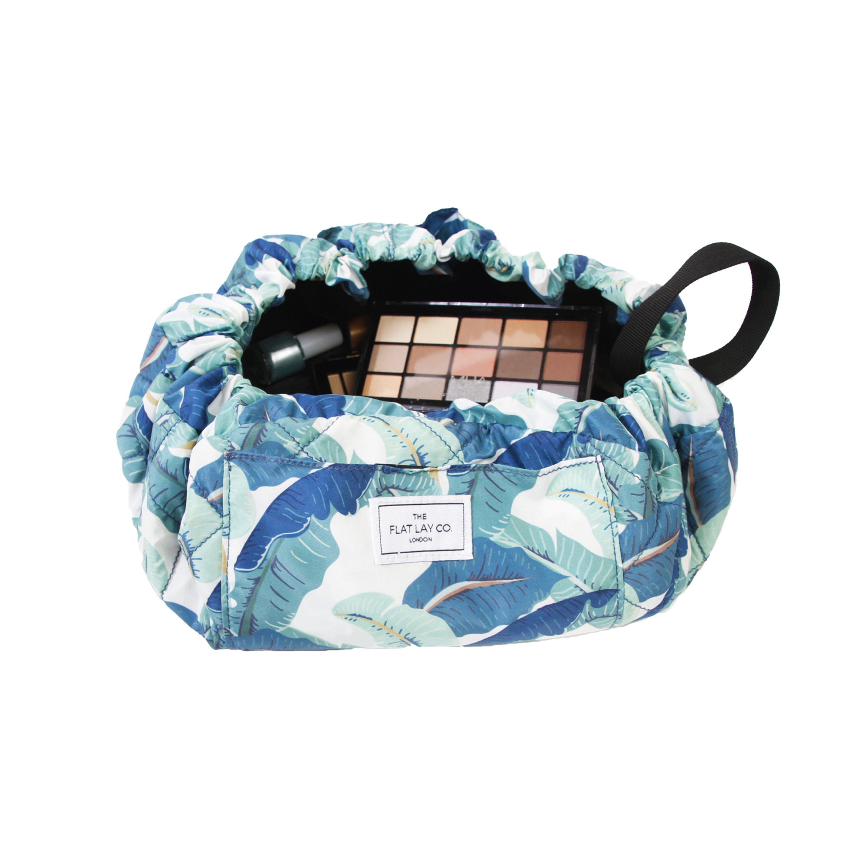 Green Tropical - The Flat Lay Co. - Women's Full-Size Drawstring Makeup Bag - 3