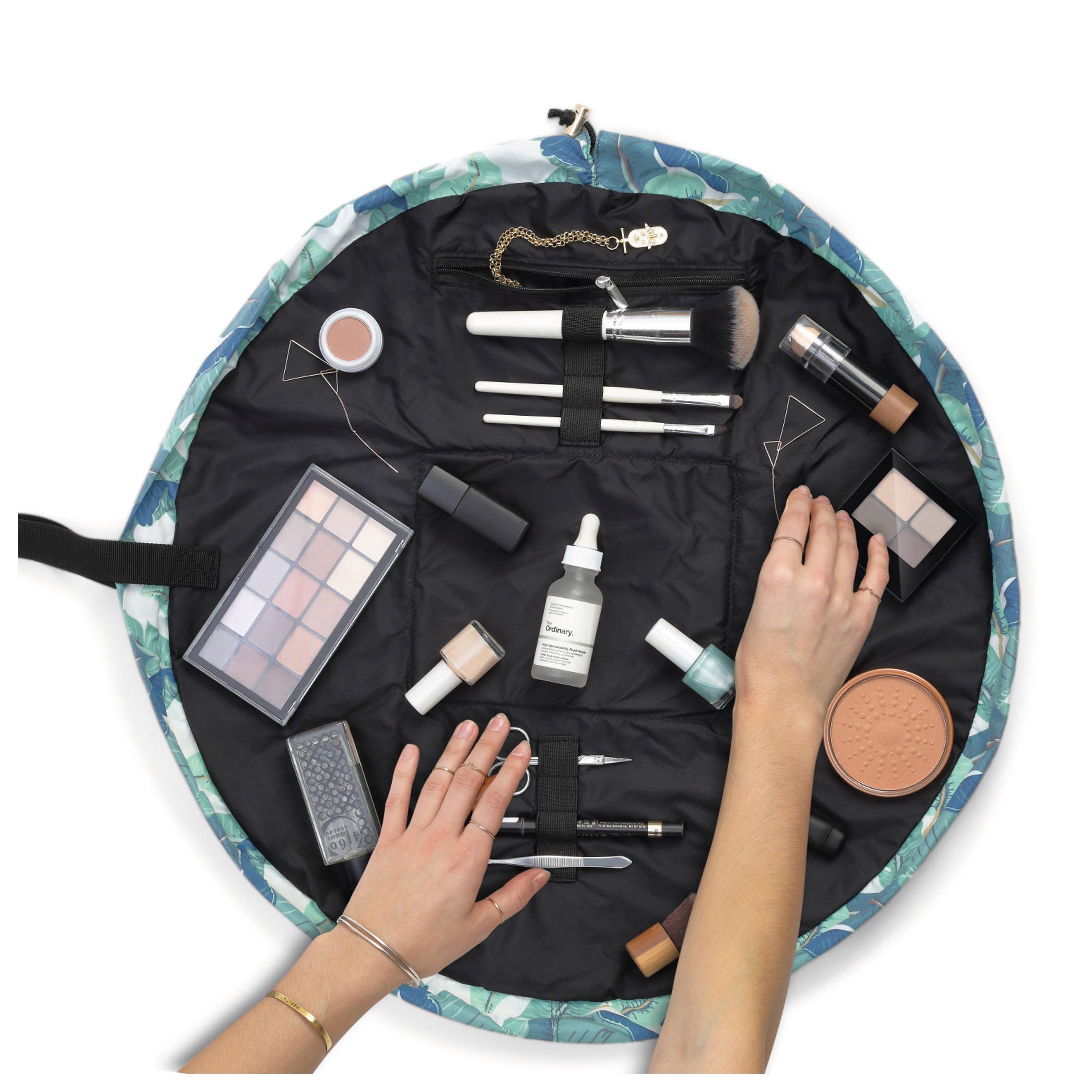 Green Tropical - The Flat Lay Co. - Women's Full-Size Drawstring Makeup Bag - 4