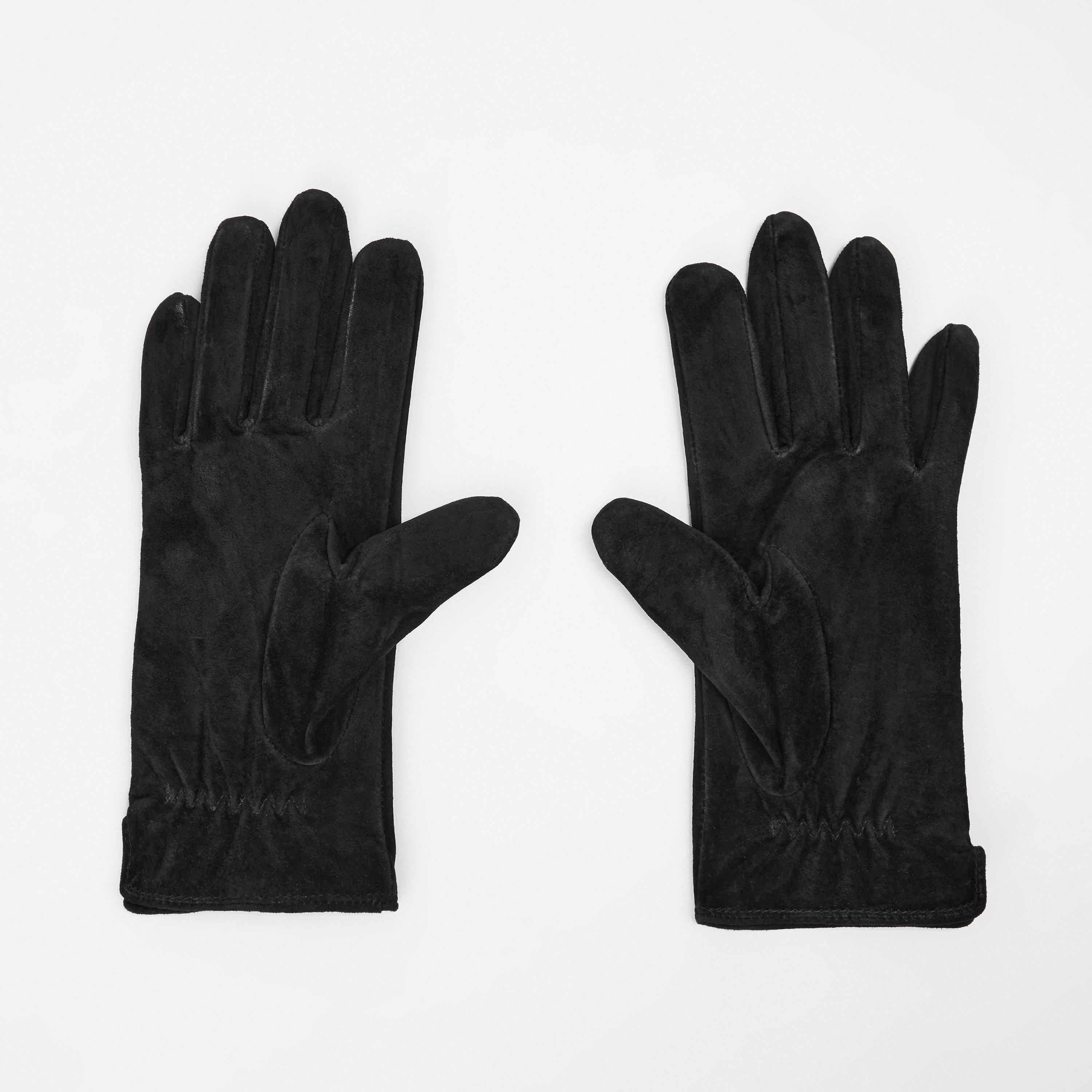 Black - Pieces - Fleece Gloves - 2