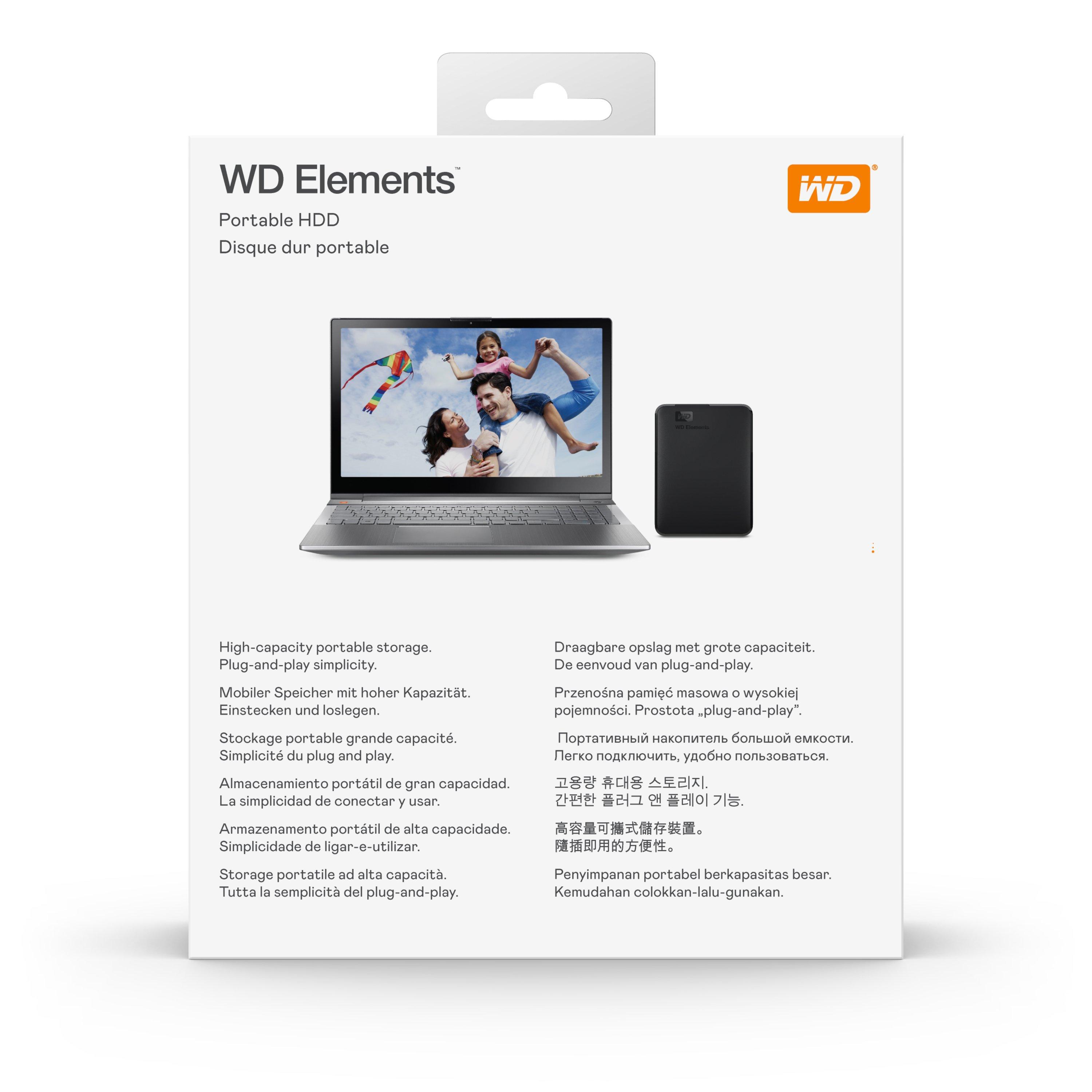 Noir - Western Digital - WD 4TB Elements Portable External Hard Drive WDBU6Y0040BBK-WESN - 9