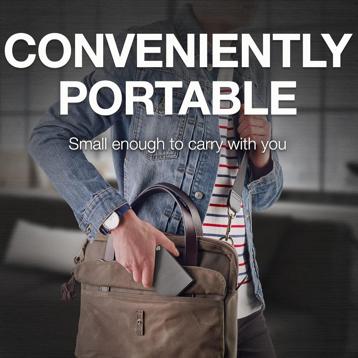 Black - Seagate - Touch STKY1000400 1TB 2.5 Inch Micro-USB B 3.2 Gen 1 (3.1 Gen 1) External Hard Drive Black - 3