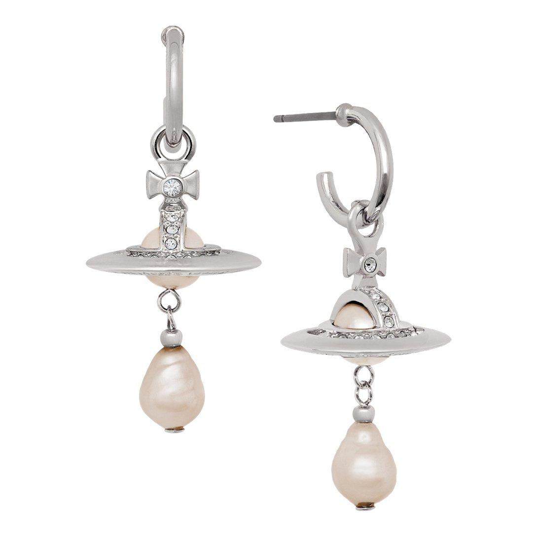 PLATINUM/PEARL - Vivienne Westwood - Viv ALEKSA EARRINGS Ld62