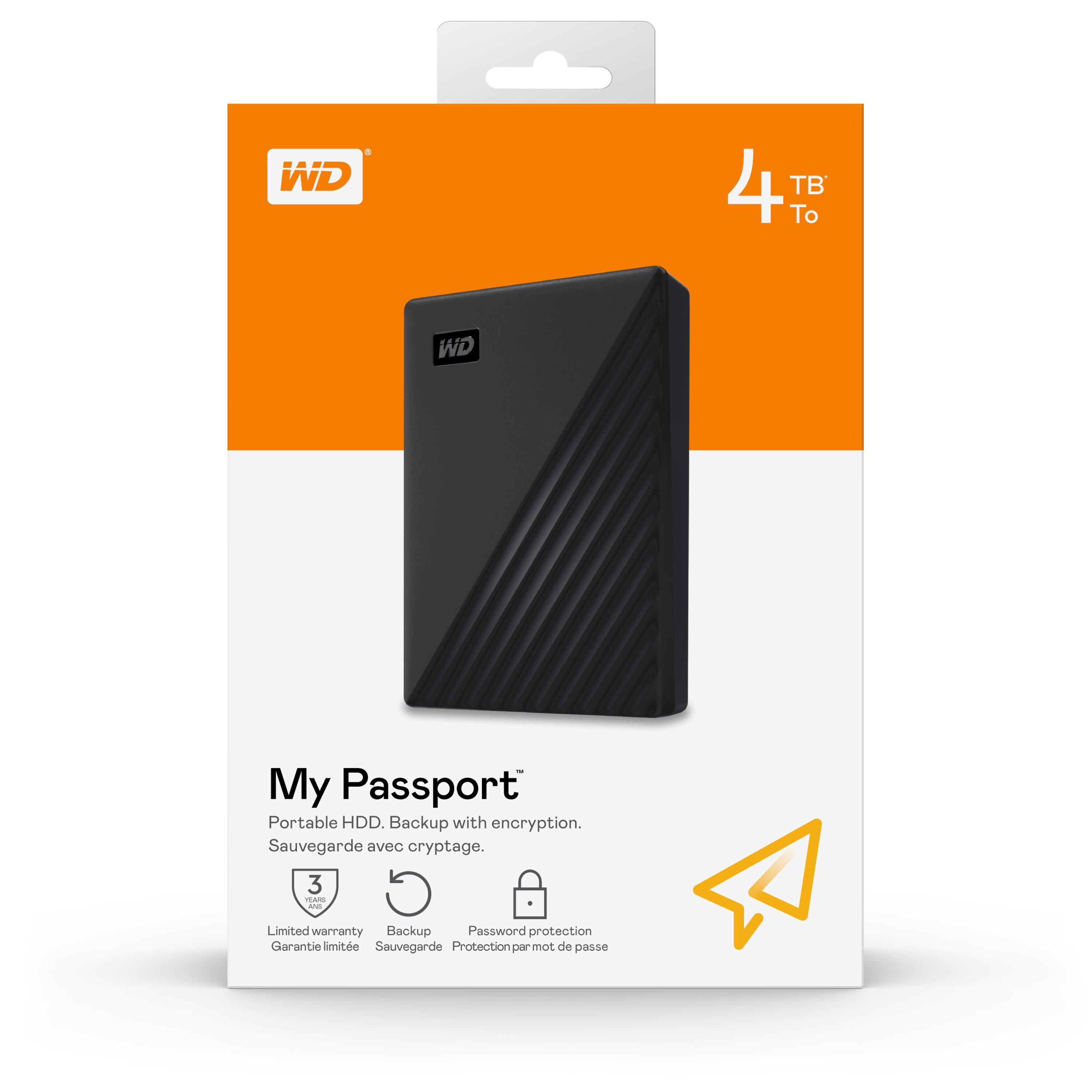 Western Digital  Wd 4Tb External Hard Drive Wdbpkj0040bbk-Wesn - Black