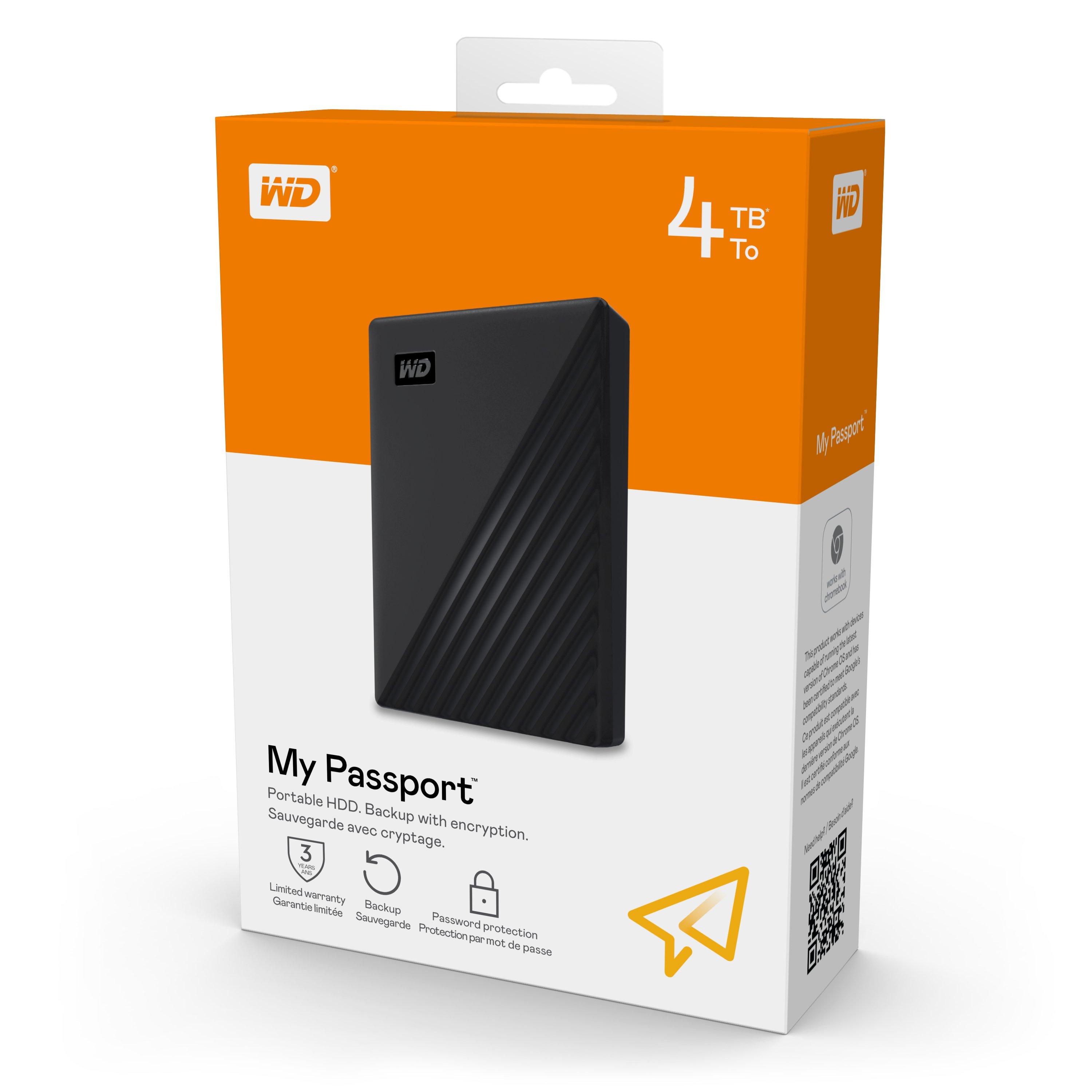 Noir - Western Digital - WD 4TB External Hard Drive WDBPKJ0040BBK-WESN - 6