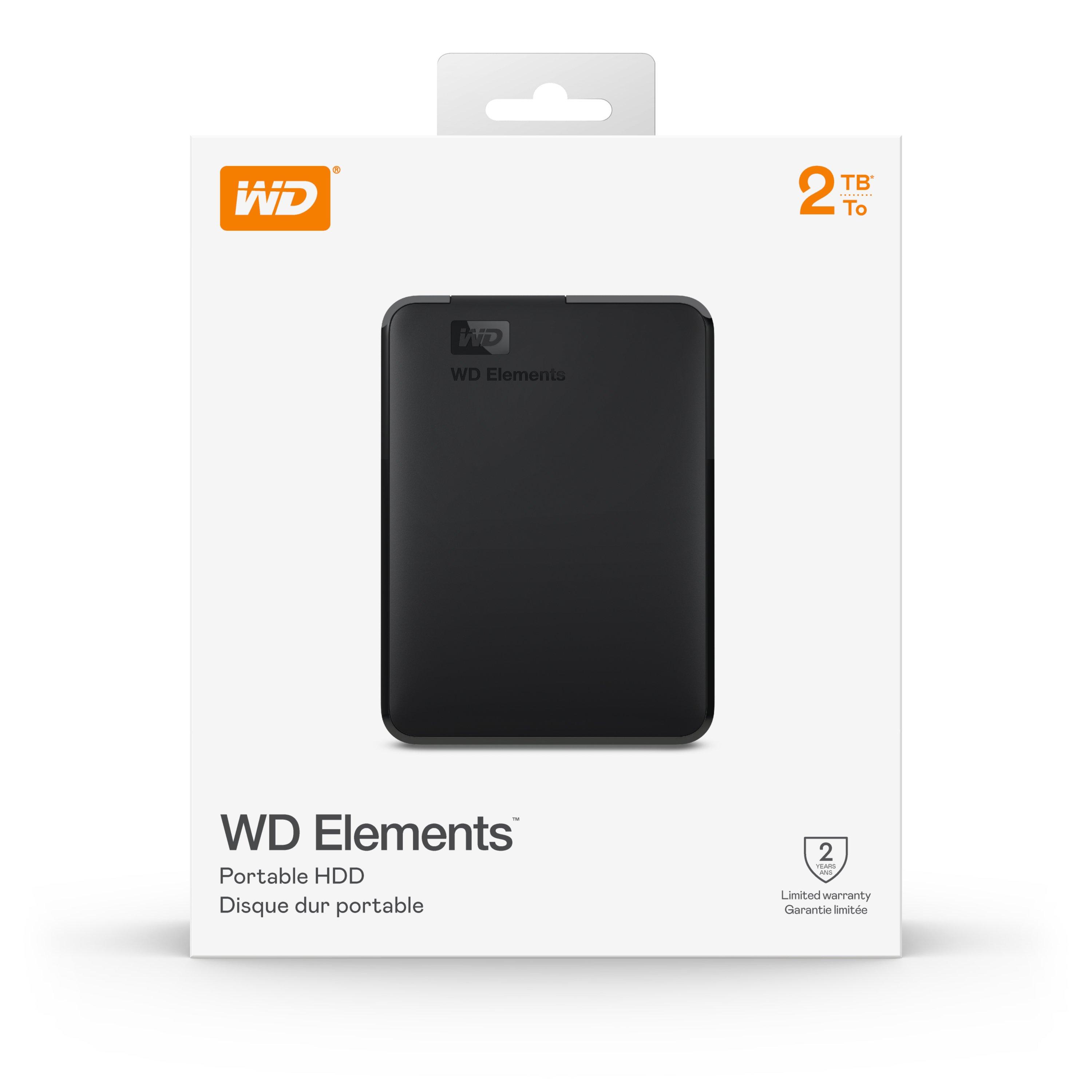 Noir - Western Digital - WD 2TB Portable External Hard Drive - 1