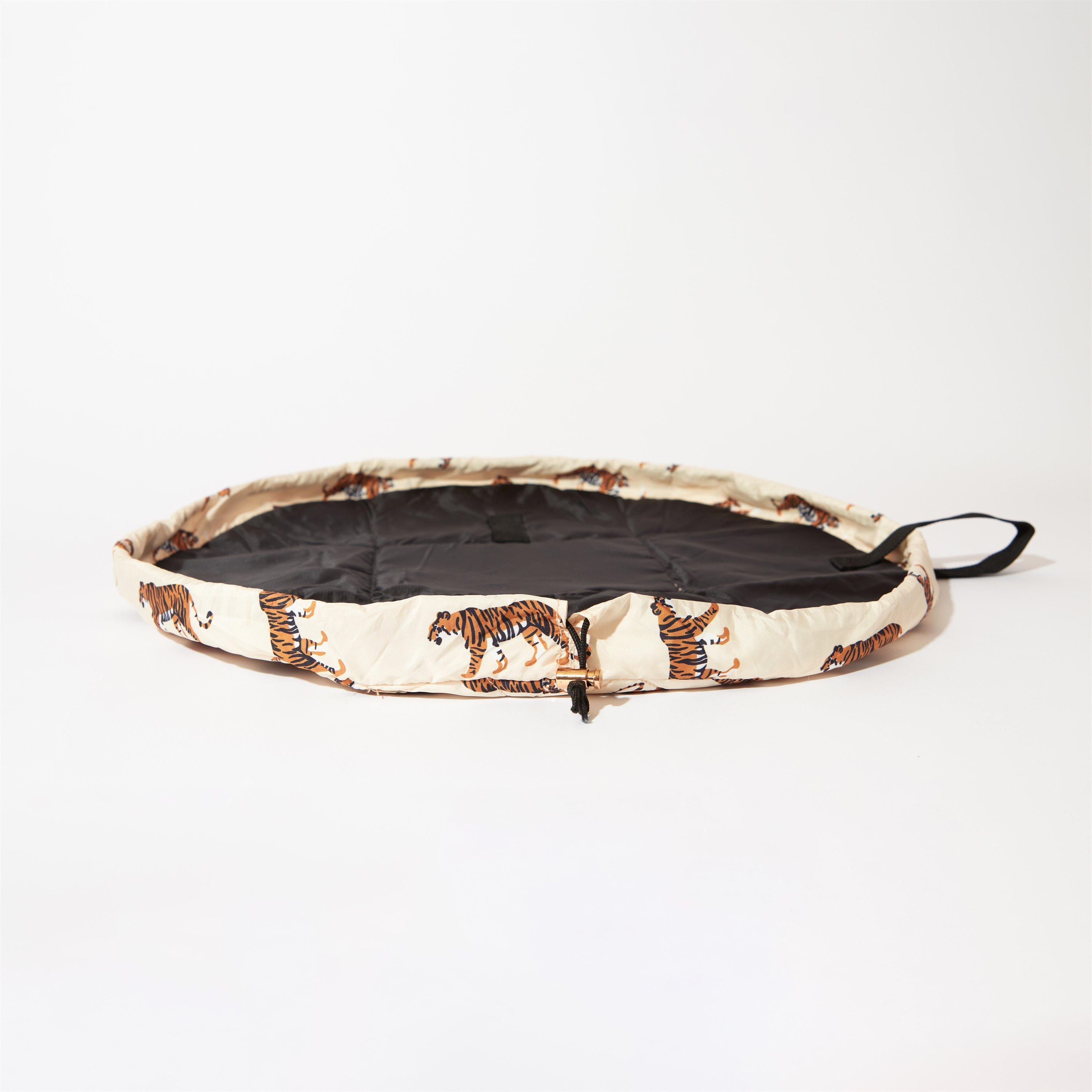 Neutral Tigers - The Flat Lay Co. - Drawstring Flat Lay Makeup Bag - Neutral Tigers - 3