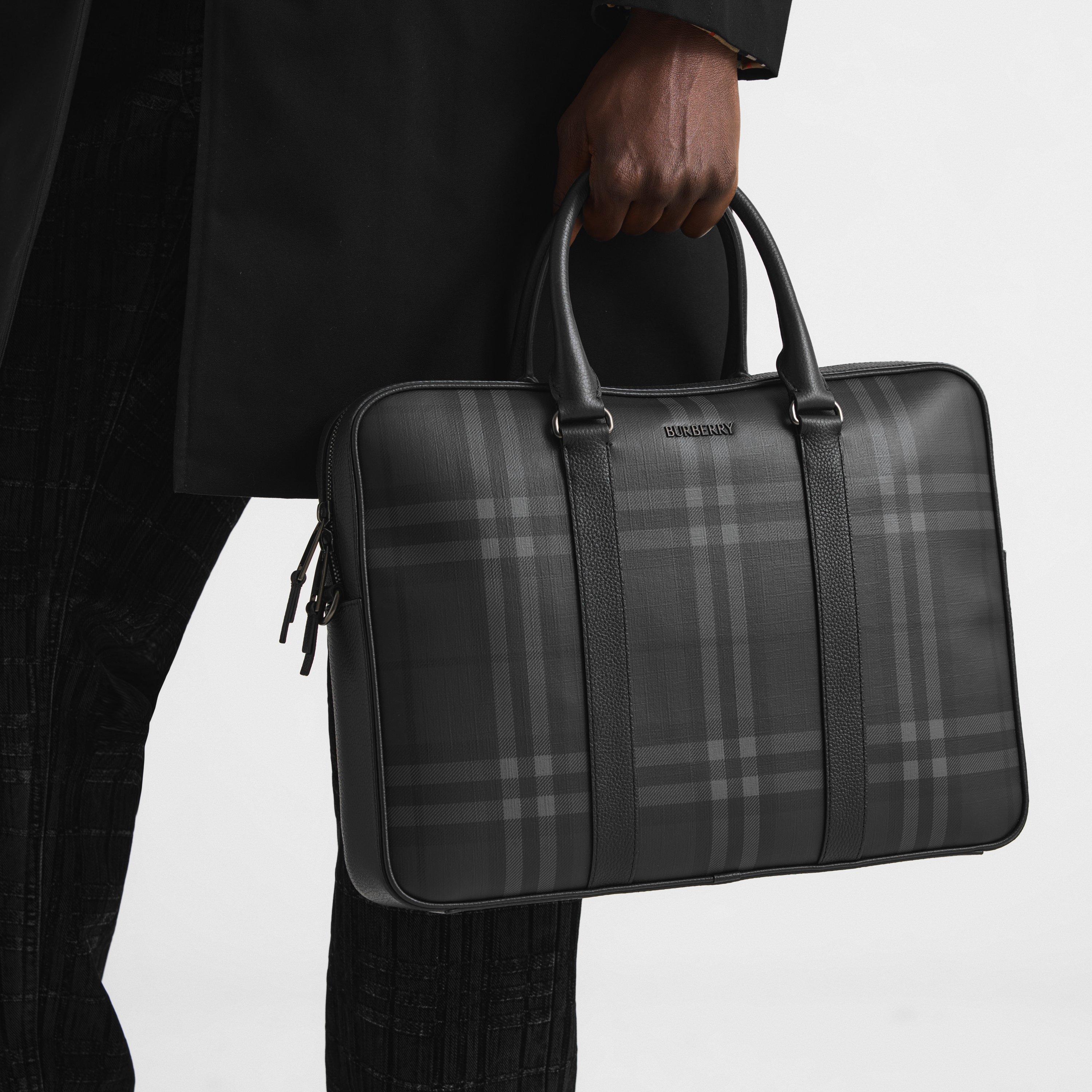 Iron - Burberry - Men's Check Briefcase - 3