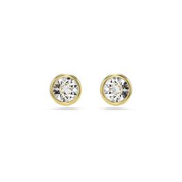 Swarovski Imber stud earrings, Round cut, White, Gold tone plated