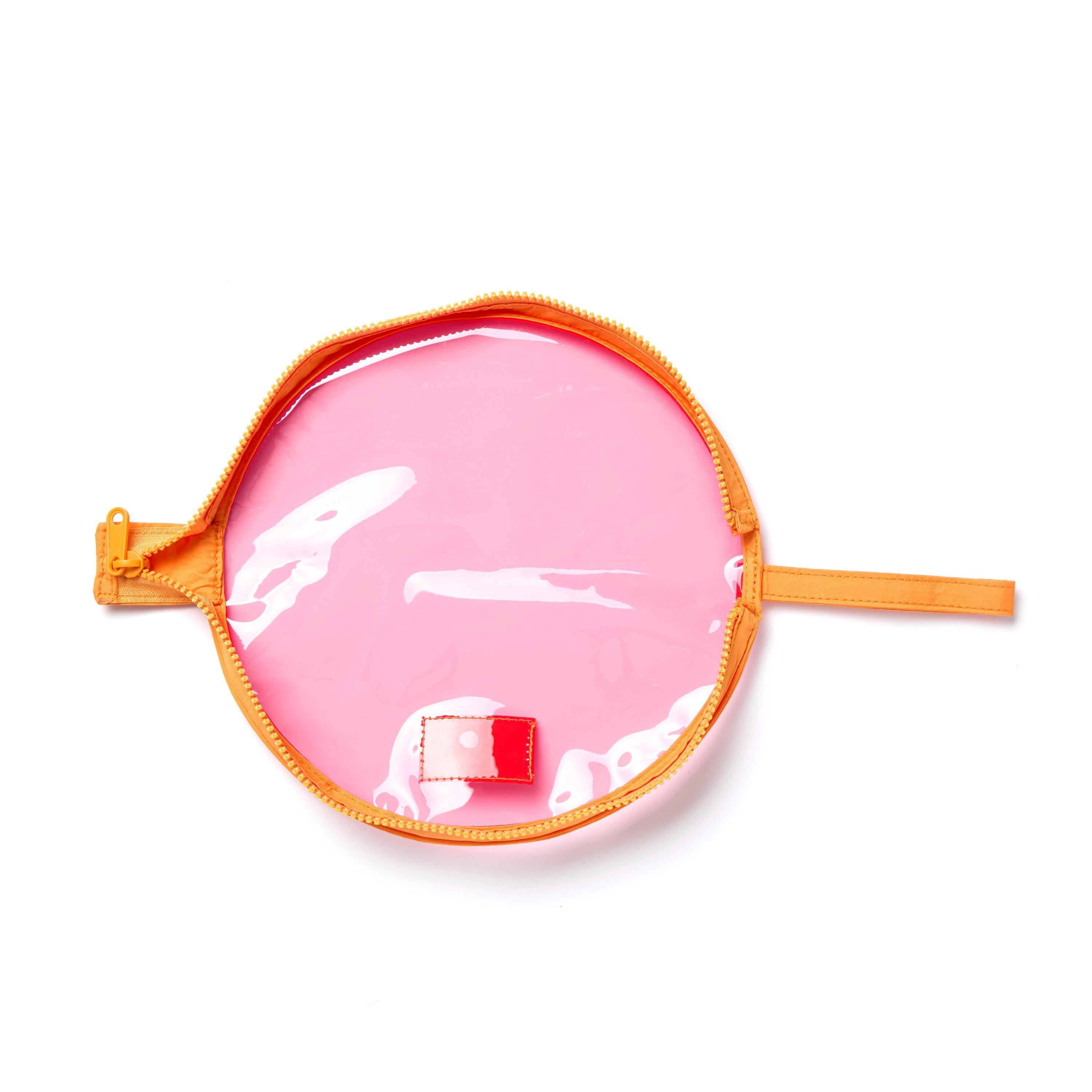 Orange and Pink - The Flat Lay Co. - Lunar Flat Lay Makeup Pouch - Pink and Orange - 3