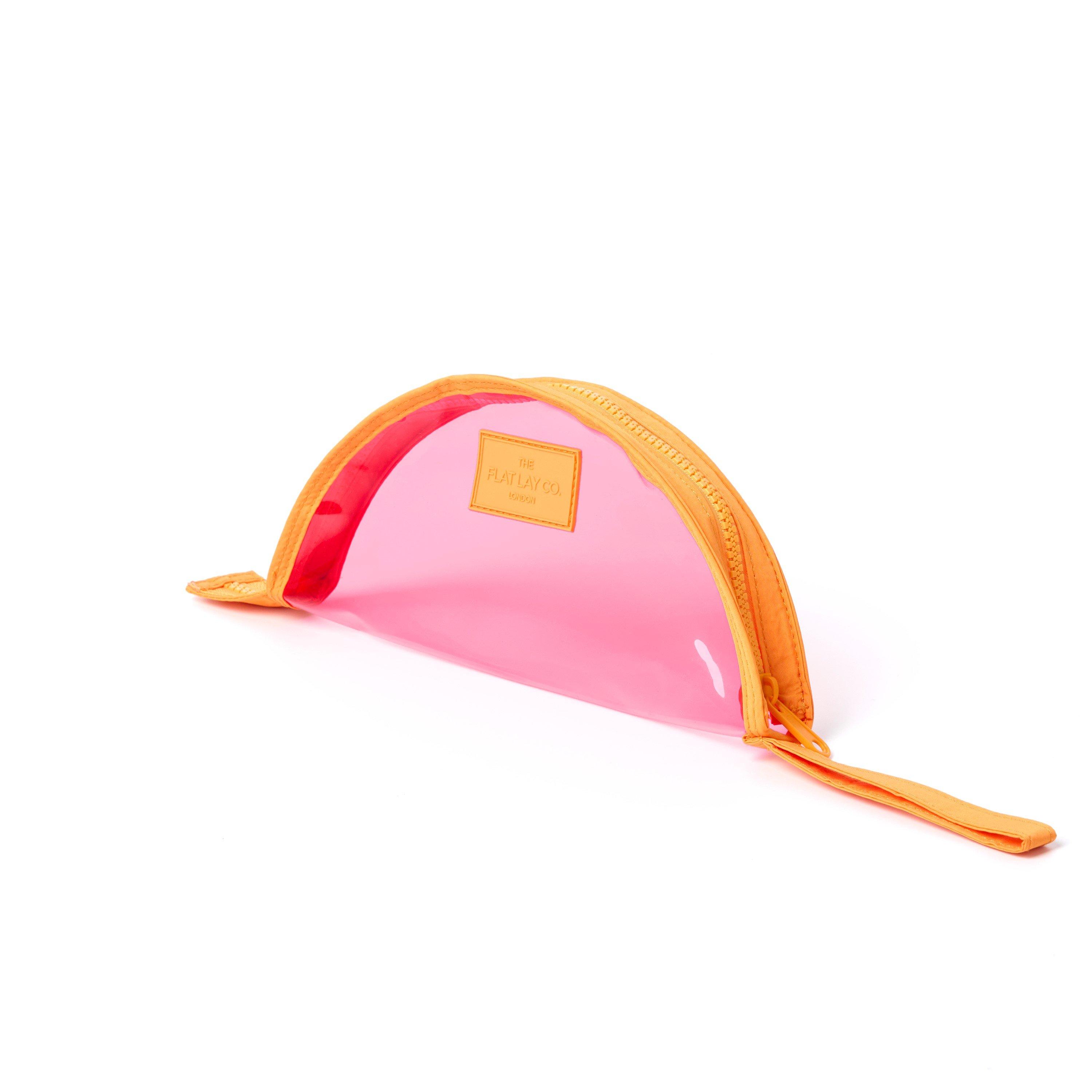 Orange and Pink - The Flat Lay Co. - Lunar Flat Lay Makeup Pouch - Pink and Orange - 5