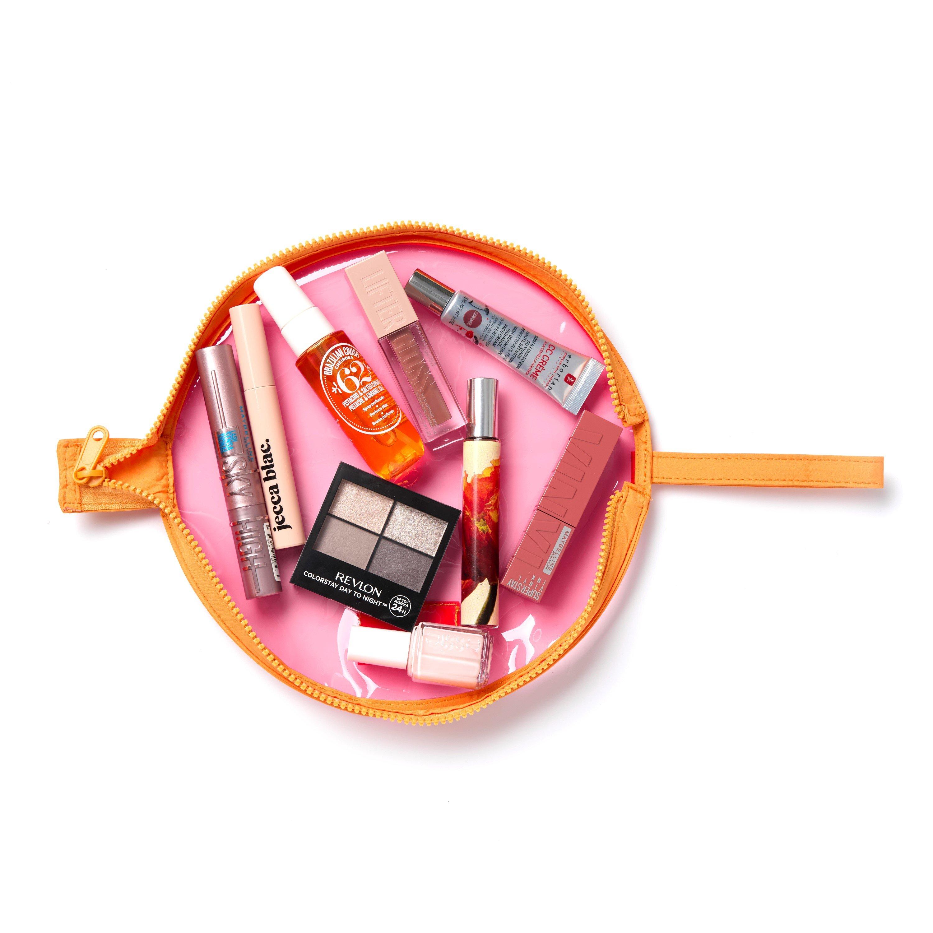 Orange and Pink - The Flat Lay Co. - Lunar Flat Lay Makeup Pouch - Pink and Orange - 6