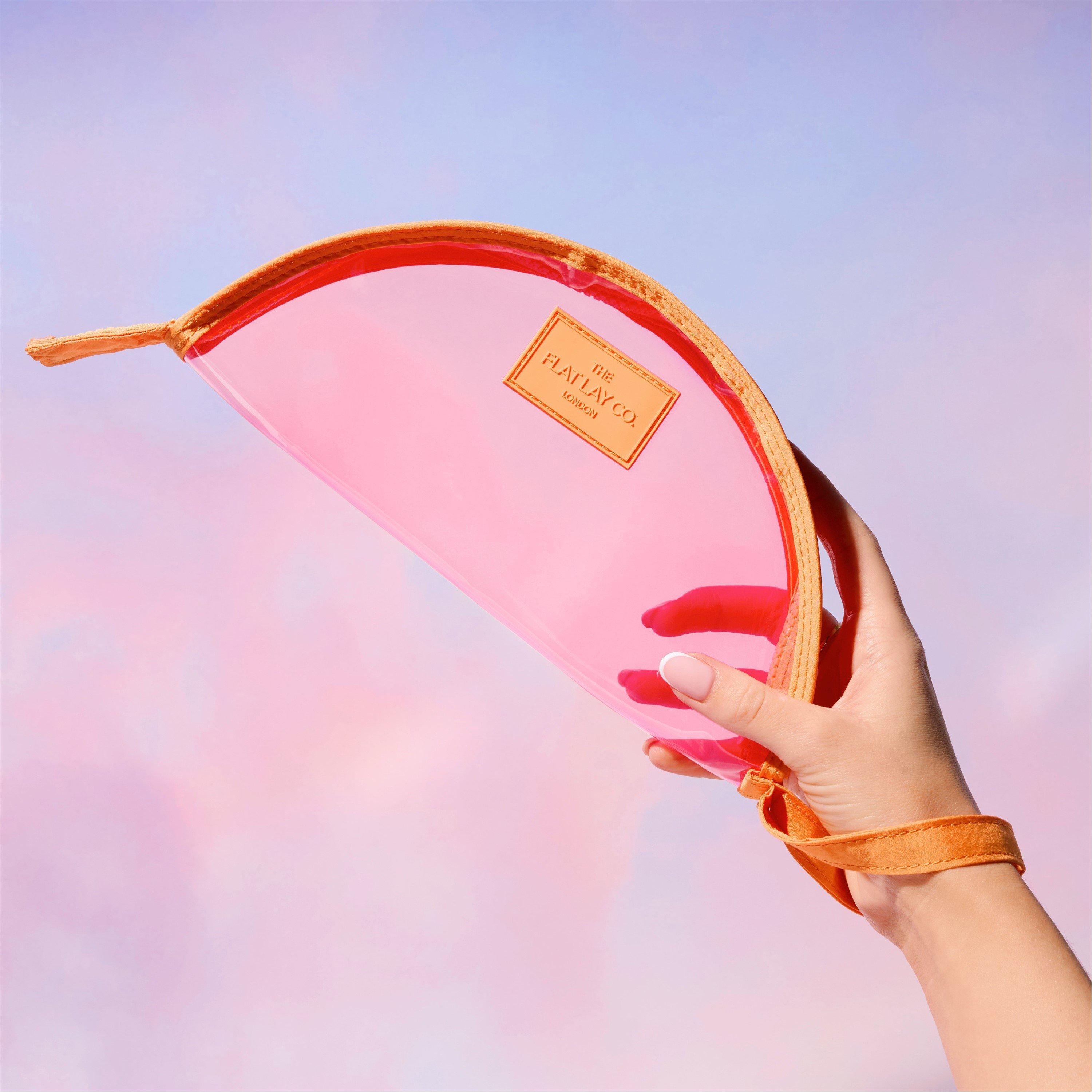 Orange and Pink - The Flat Lay Co. - Lunar Flat Lay Makeup Pouch - Pink and Orange - 9