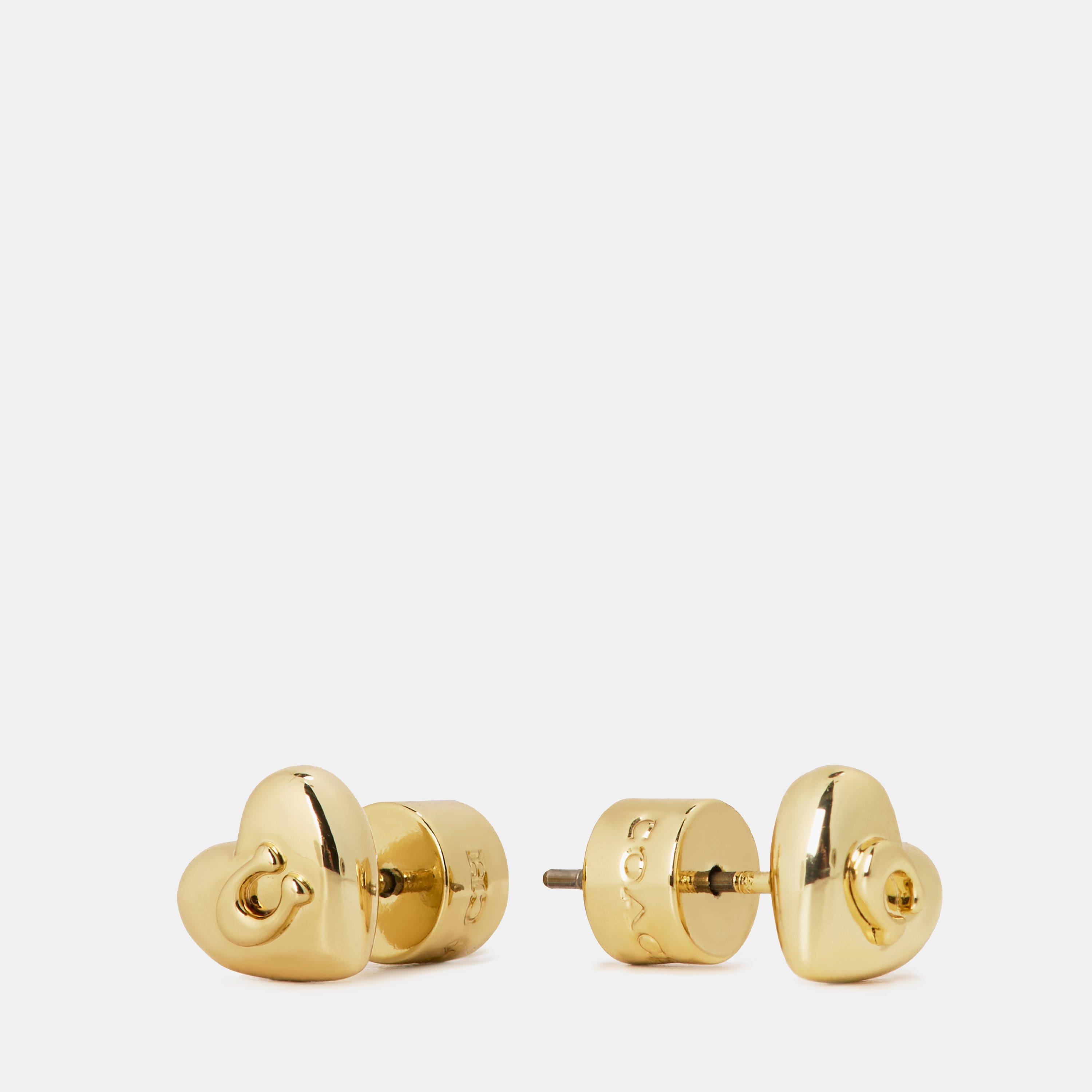 GOLD - Coach - COACH HEART STUD EARRINGS - 3