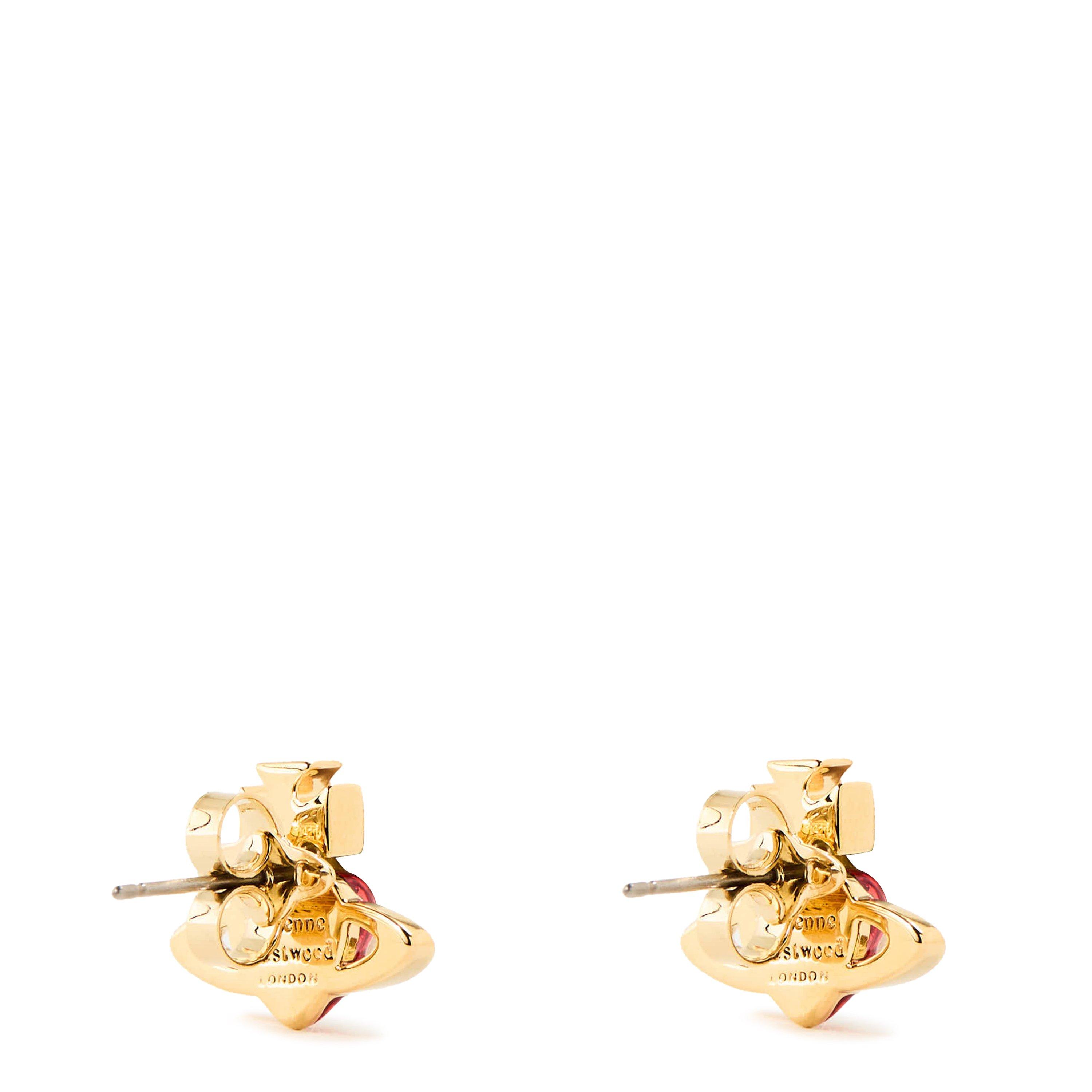 Gold/Red - Vivienne Westwood - Women's Viv Fabianna Stud Earrings - 2