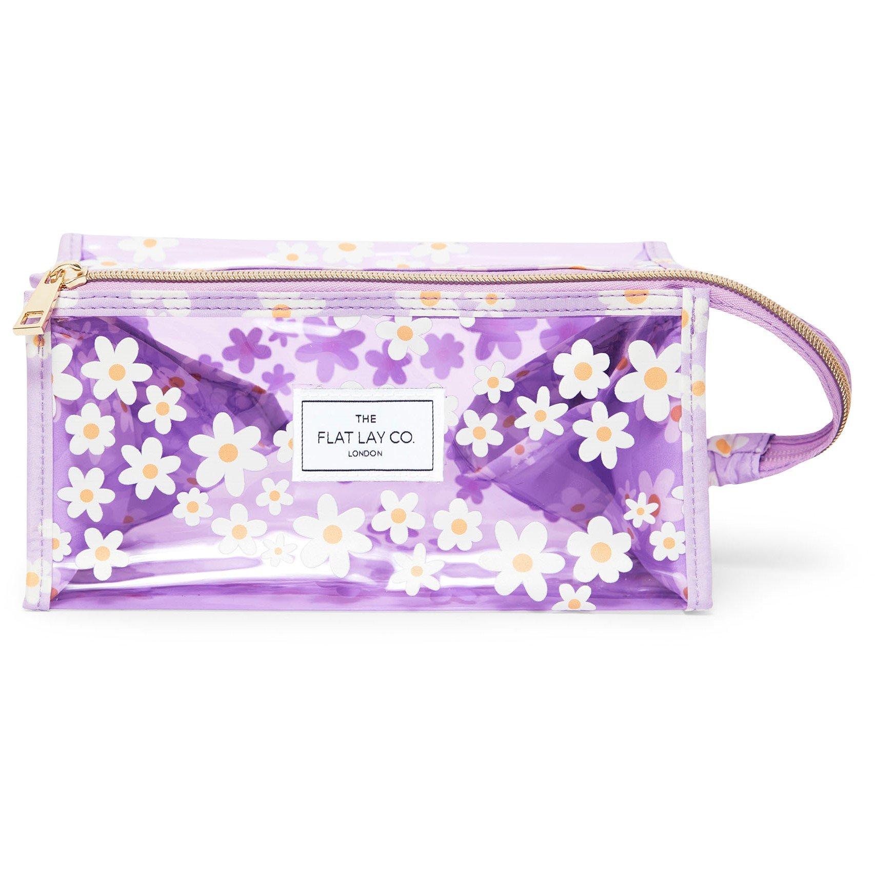 Lilac Daisy - The Flat Lay Co. - Jelly Flat Lay Makeup Box Bag - Lilac Daisy - 1