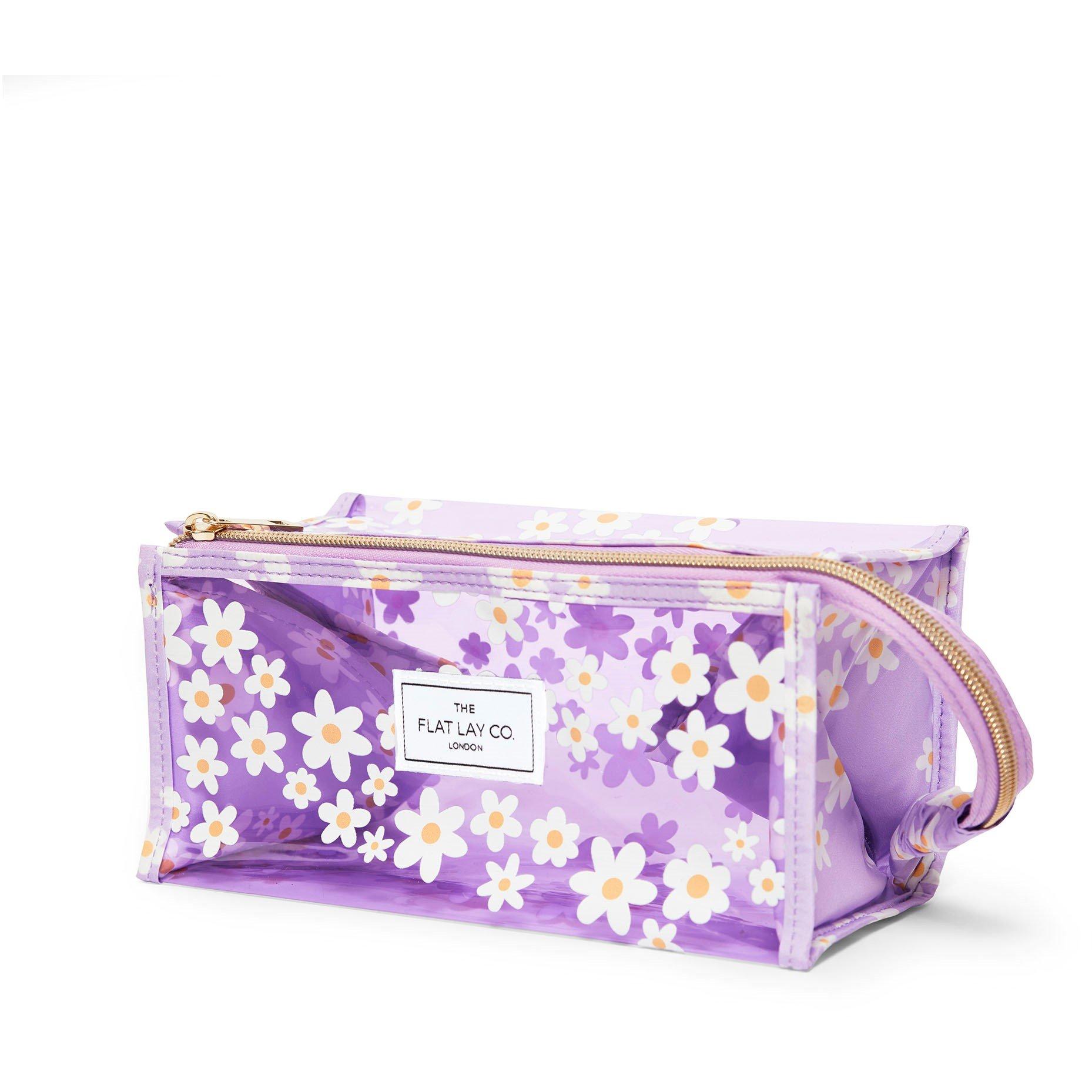 Lilac Daisy - The Flat Lay Co. - Jelly Flat Lay Makeup Box Bag - Lilac Daisy - 2