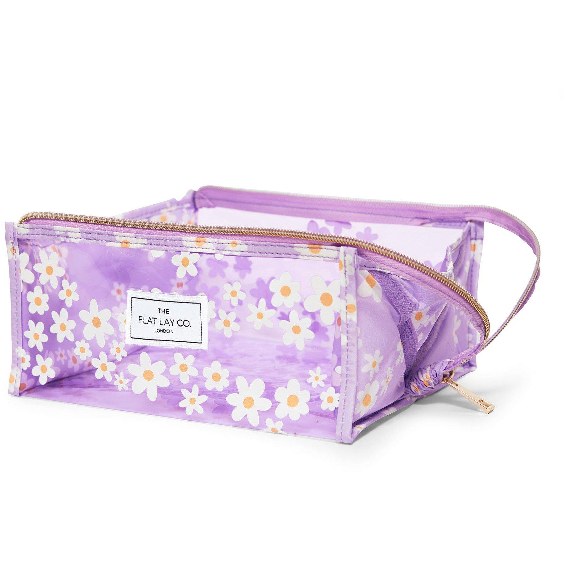Lilac Daisy - The Flat Lay Co. - Jelly Flat Lay Makeup Box Bag - Lilac Daisy - 3