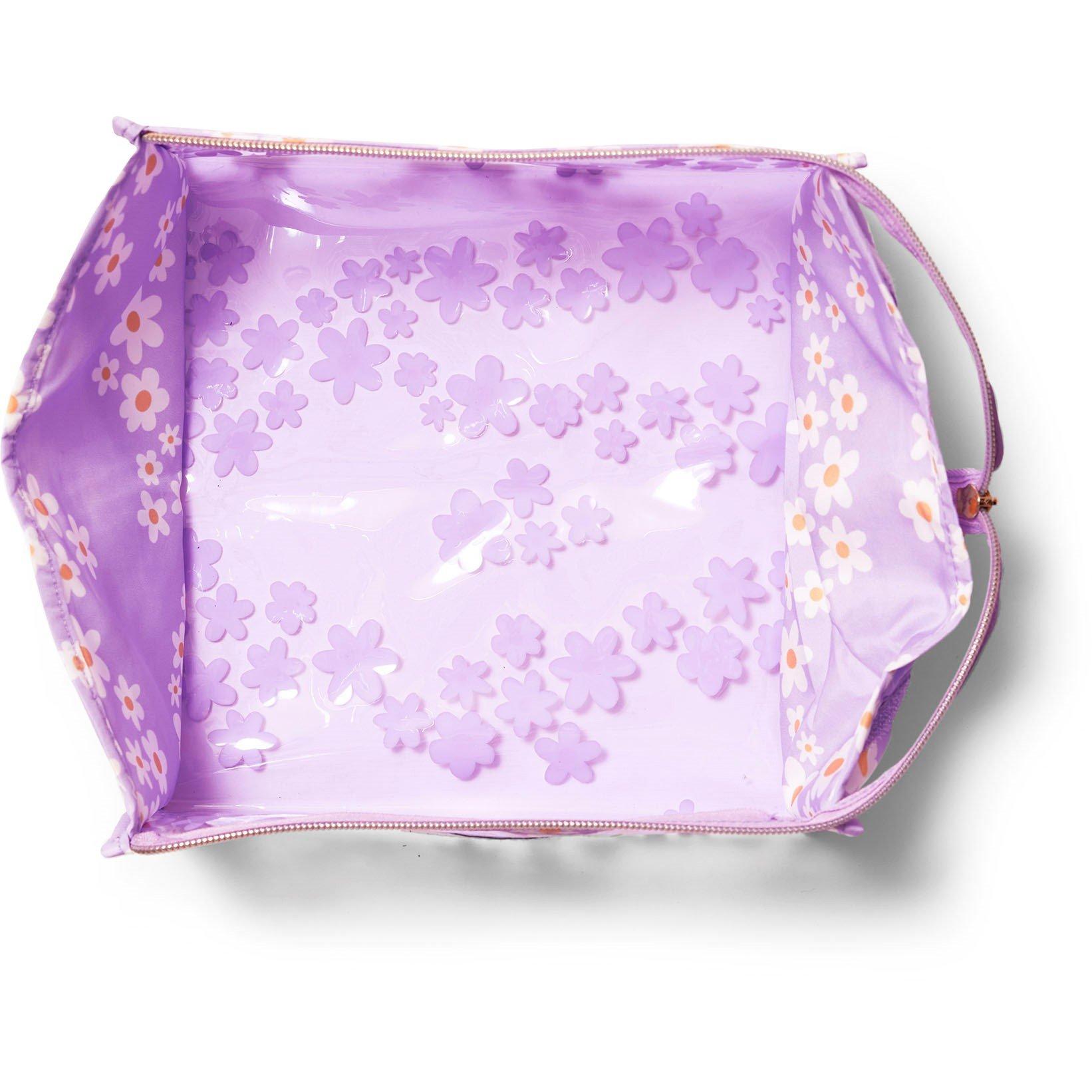 Lilac Daisy - The Flat Lay Co. - Jelly Flat Lay Makeup Box Bag - Lilac Daisy - 4