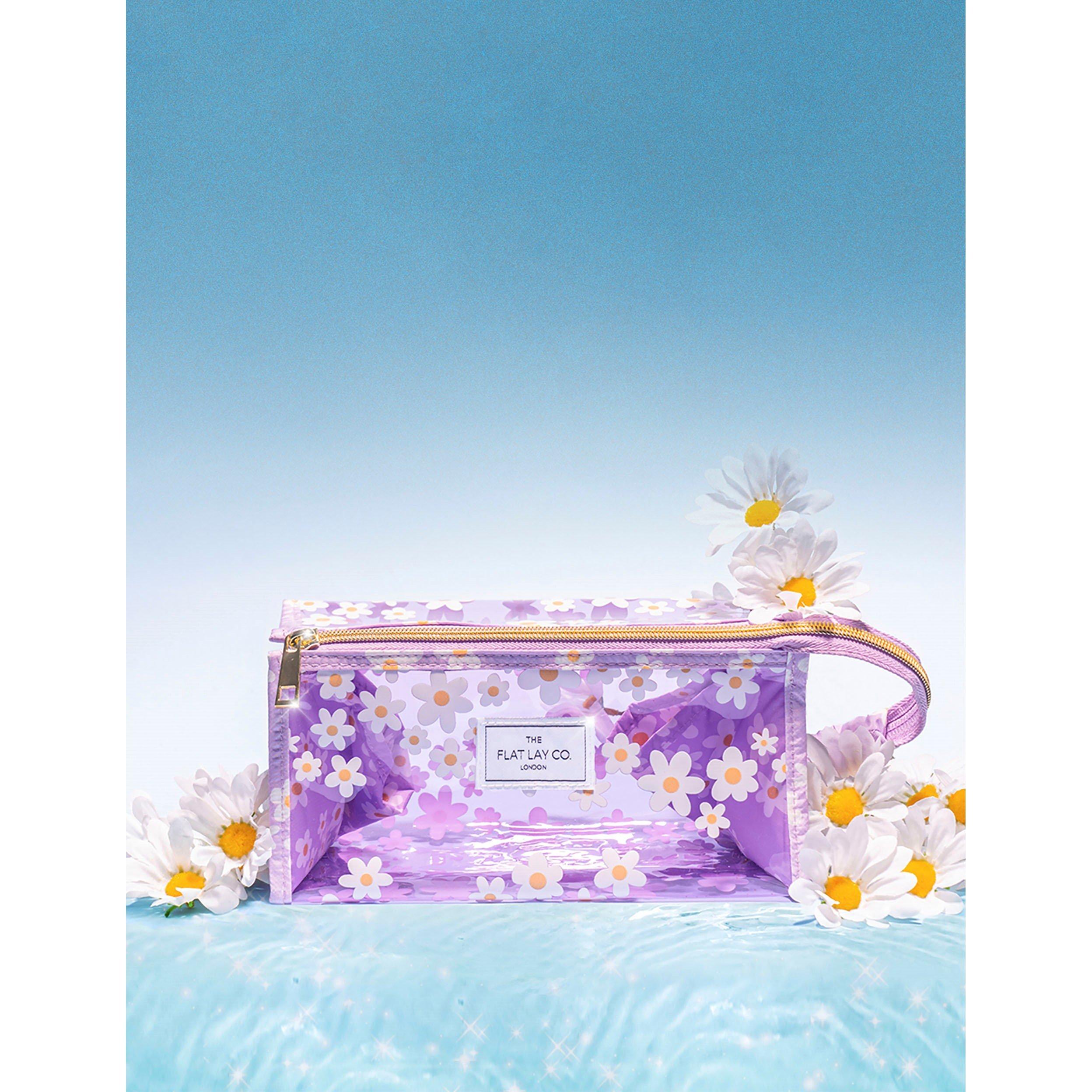Lilac Daisy - The Flat Lay Co. - Jelly Flat Lay Makeup Box Bag - Lilac Daisy - 5