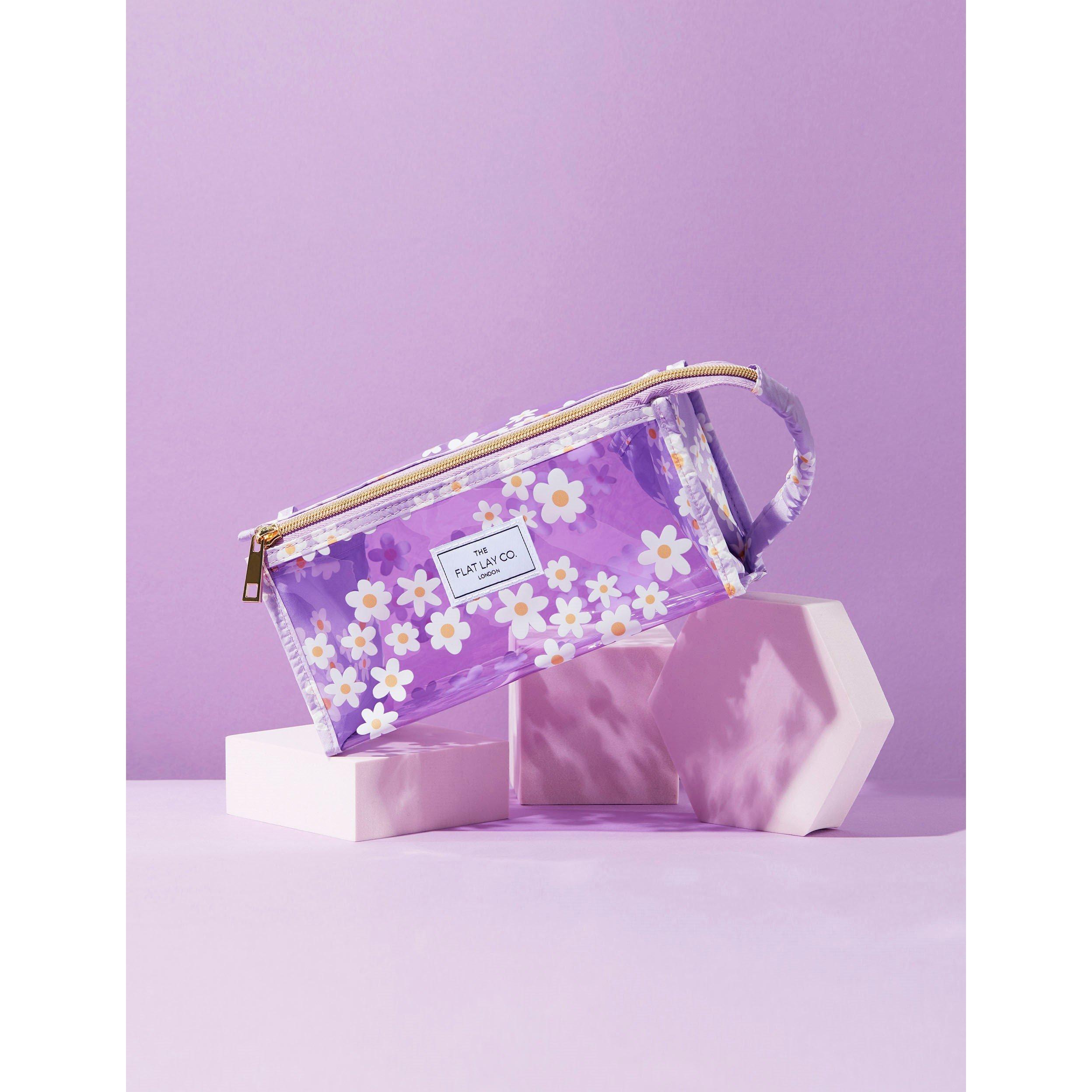 Lilac Daisy - The Flat Lay Co. - Jelly Flat Lay Makeup Box Bag - Lilac Daisy - 6