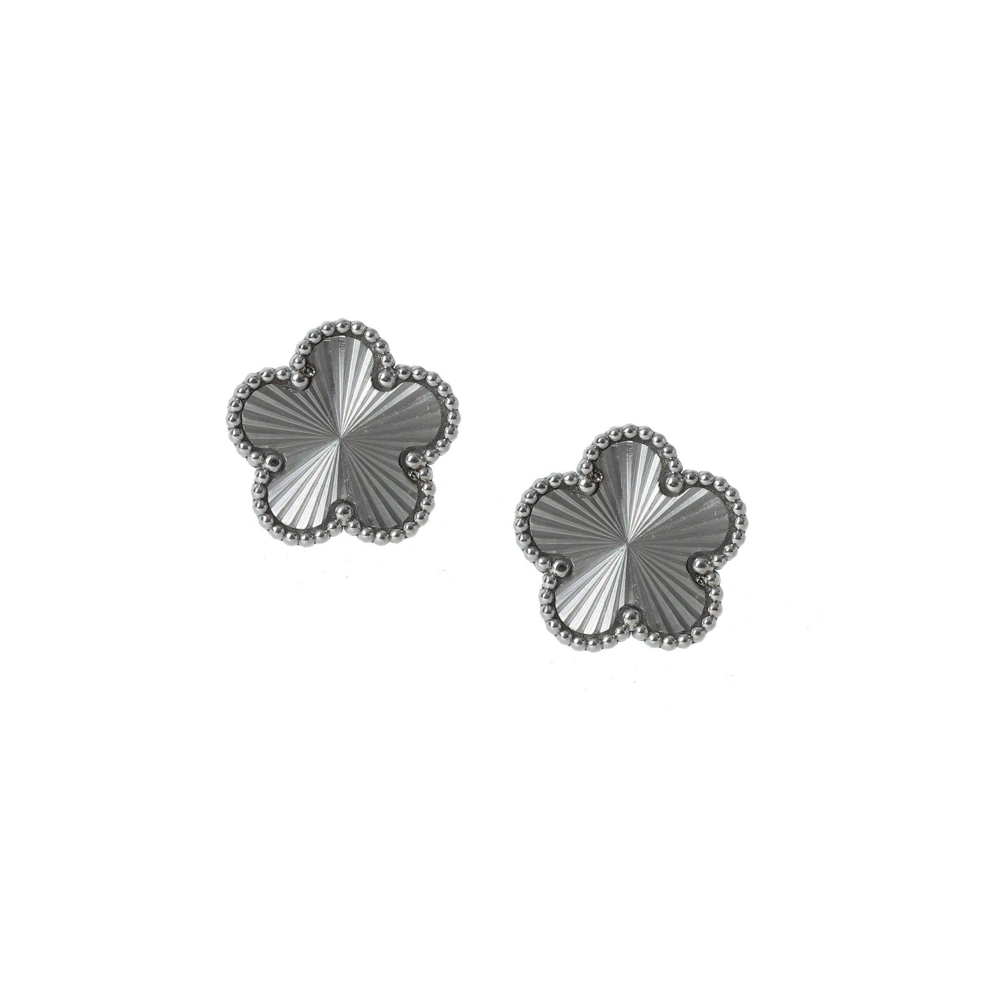 Silver - Miso - Women's Clover Stud Earrings - 1