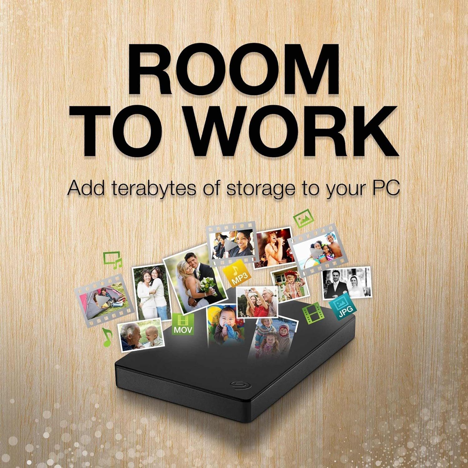 Black - Seagate - Drive 5TB External Hard Drive Dark Grey for PC Laptop and Mac - 7