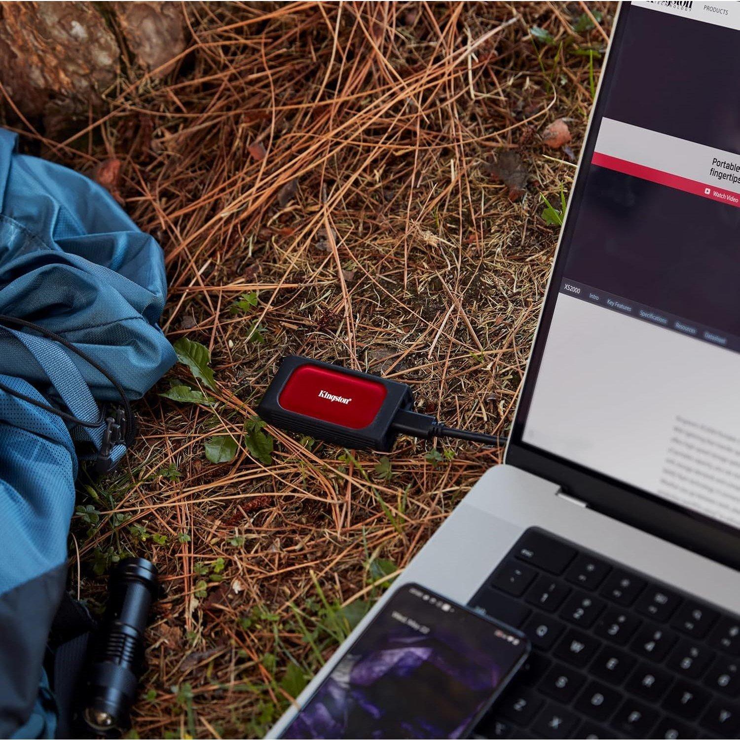 Red - Kingston Technology - XS1000 1TB USB-C External SSD - Red - 6