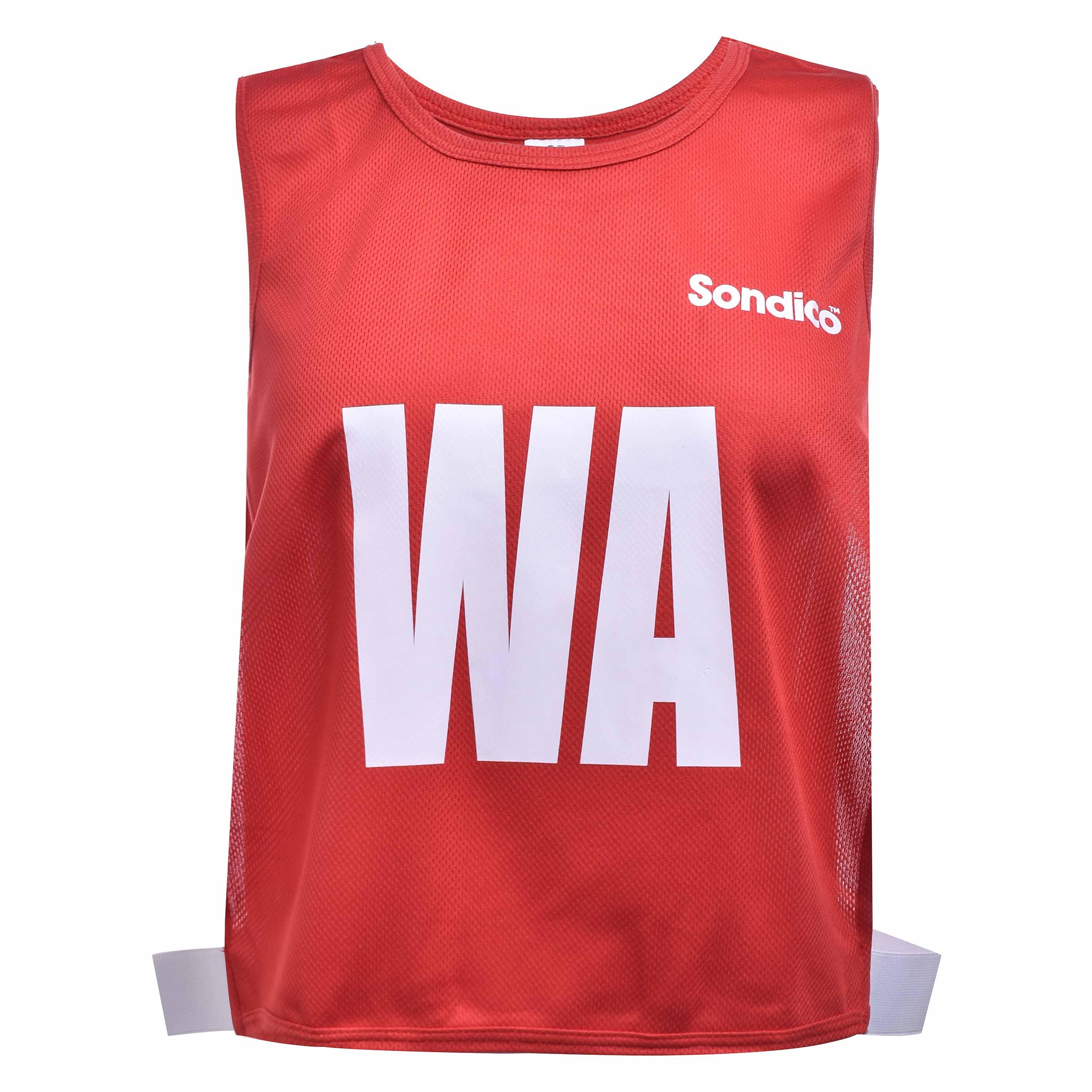 Red - Sondico - 7 Pack Netball Mesh Bibs - 8