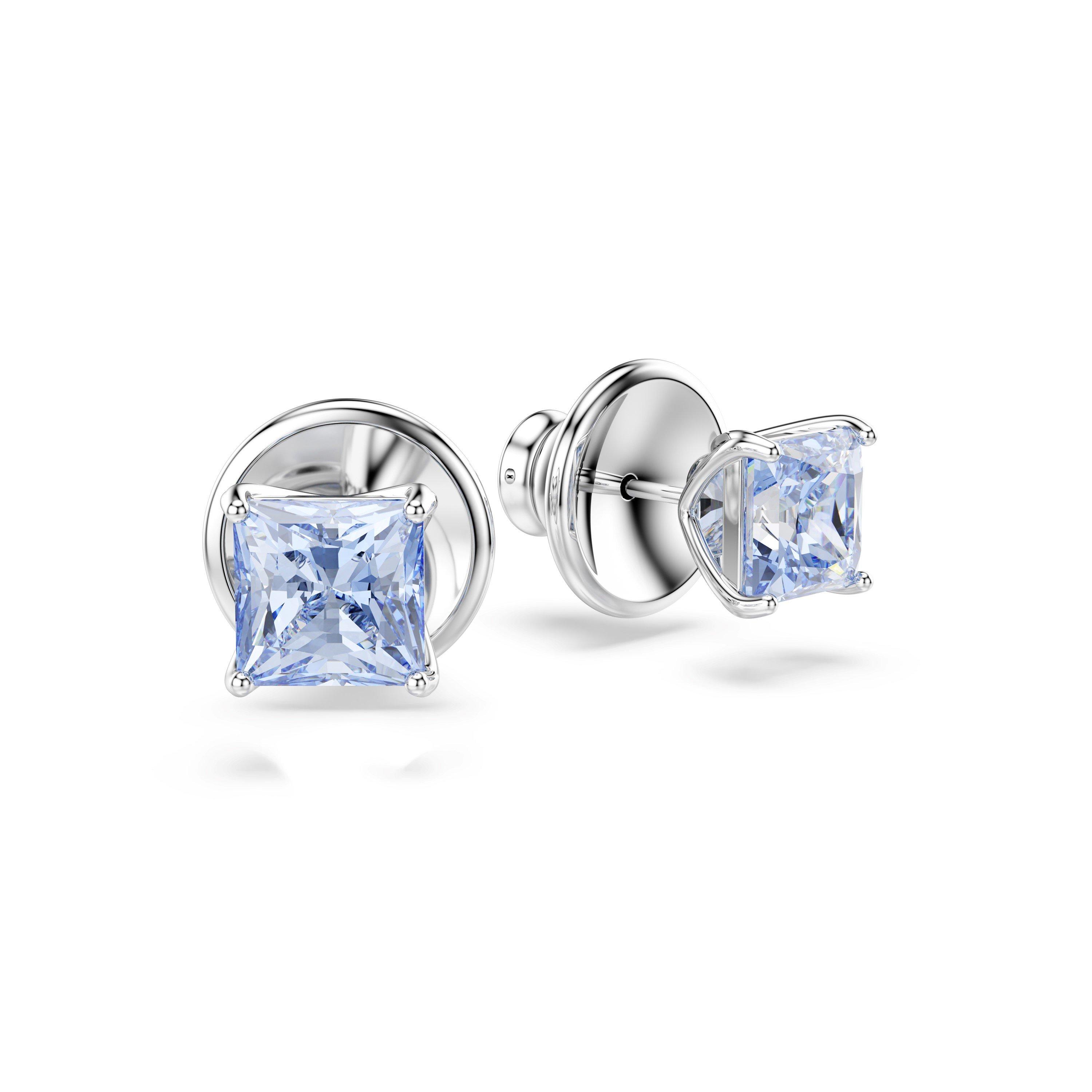 Blue / RHS - Swarovski - Women's Matrix Stud Earrings - 3