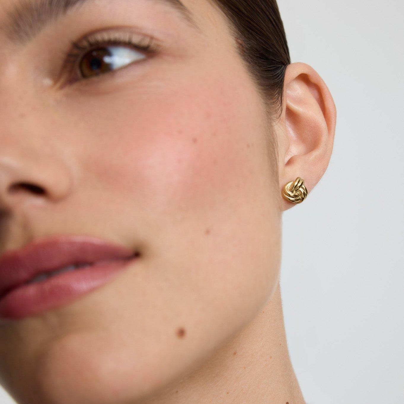 Gold - D.Louise - D.Louis Knots stud E Ld00 - 4