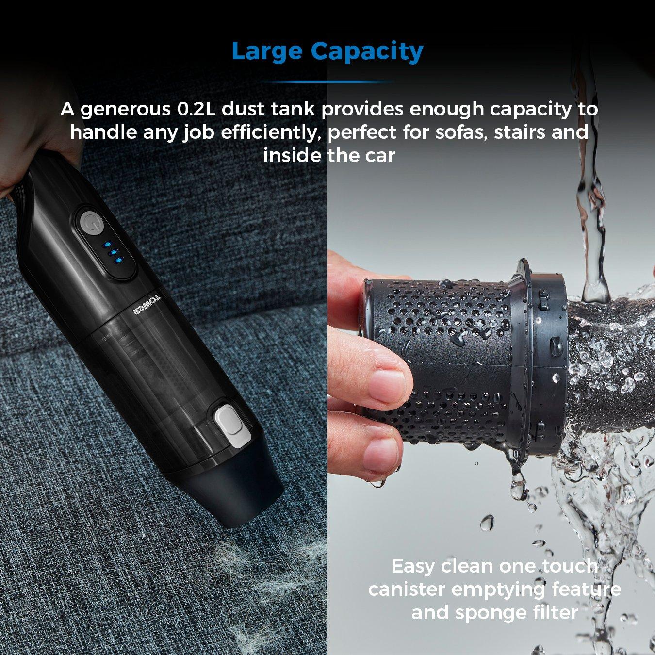 Black - Tower - Cordless Handheld Vacuum 14.8V Optimum Handheld - 5