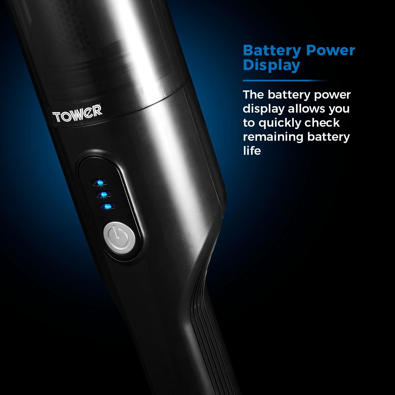 Black - Tower - Cordless Handheld Vacuum 14.8V Optimum Handheld - 6