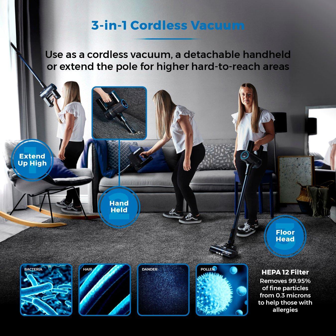 Blue/Black - Tower - VL100 Optimum Cordless 3 IN 1 DC Vacuum Cleaner - 3