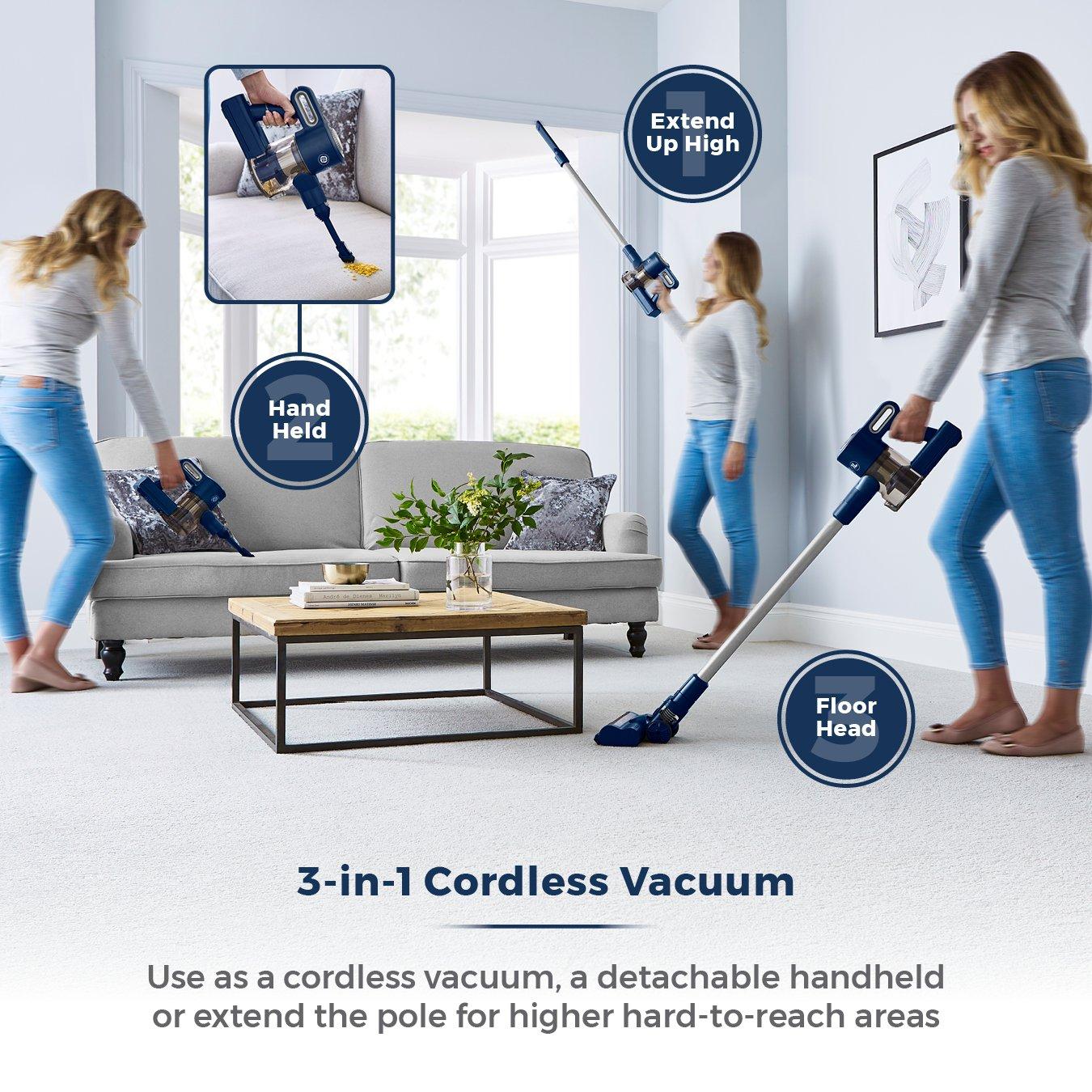 Blue/Silver - Tower - VL35 Plus Anti Tangle Vacuum Cleaner 3-IN-1 DC 150 - 3