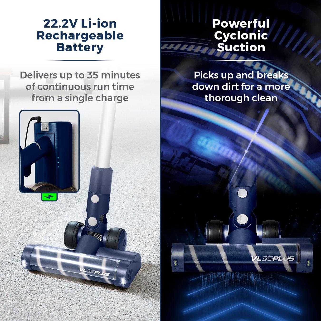 Blue/Silver - Tower - VL35 Plus Anti Tangle Vacuum Cleaner 3-IN-1 DC 150 - 4