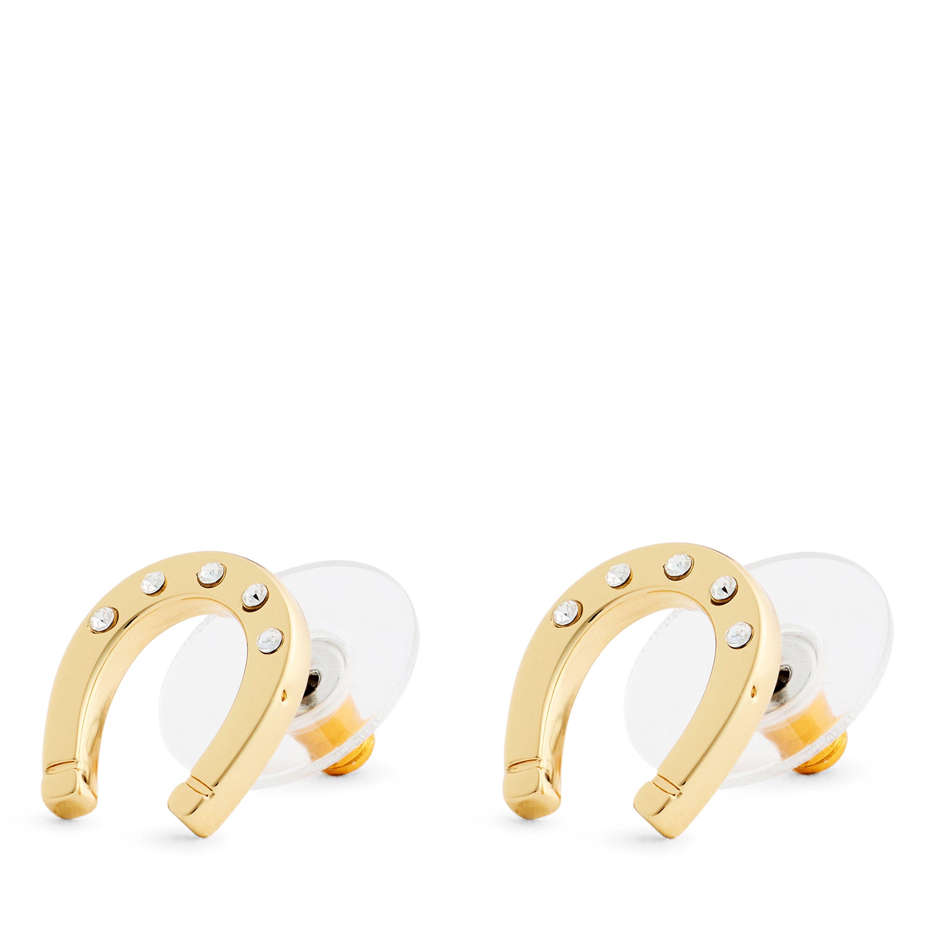 GLD/CRY - Lauren by Ralph Lauren - Lauren Ralph Lauren Horse Stud Earrings - 1