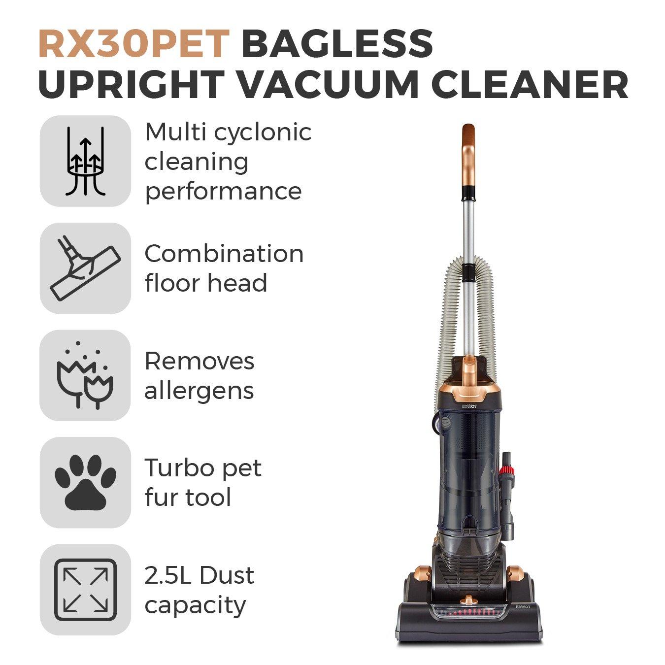 Rose Gold - Tower - RXP30PET Bagless Upright Vacuum Cleaner - 2